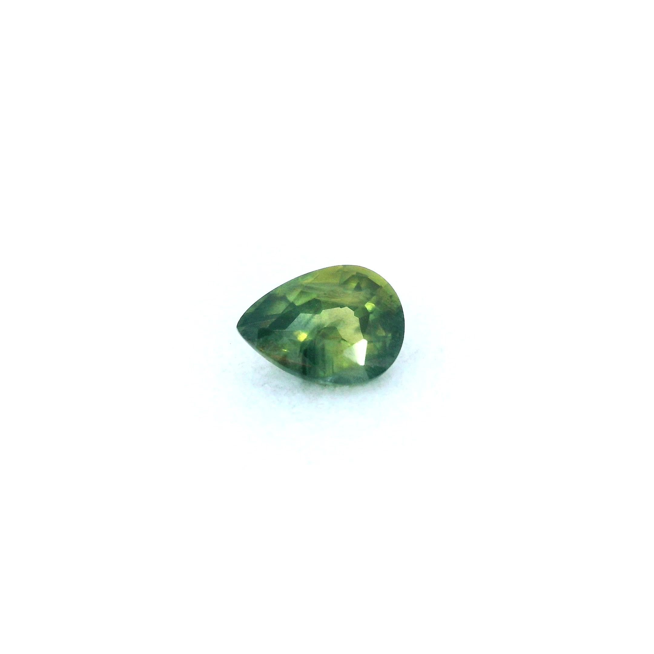 0.80 Carat Green Pear Sapphire