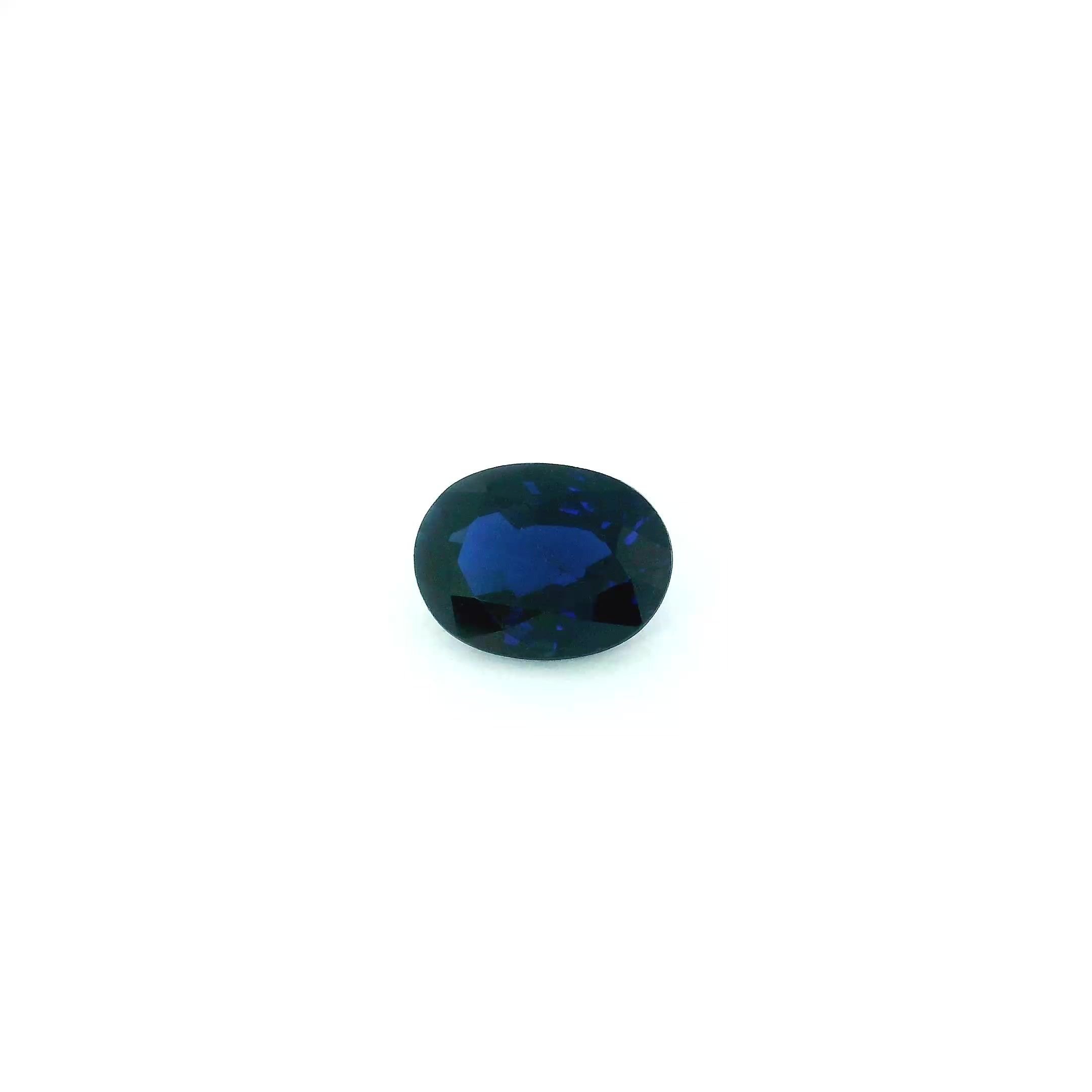 1.48 Carat Deep Blue Oval Sapphire