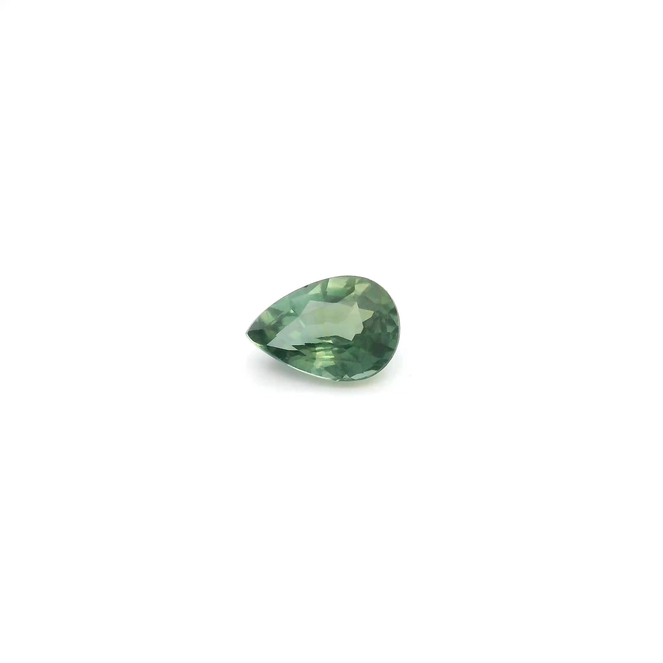0.57 Carat Green Pear Sapphire