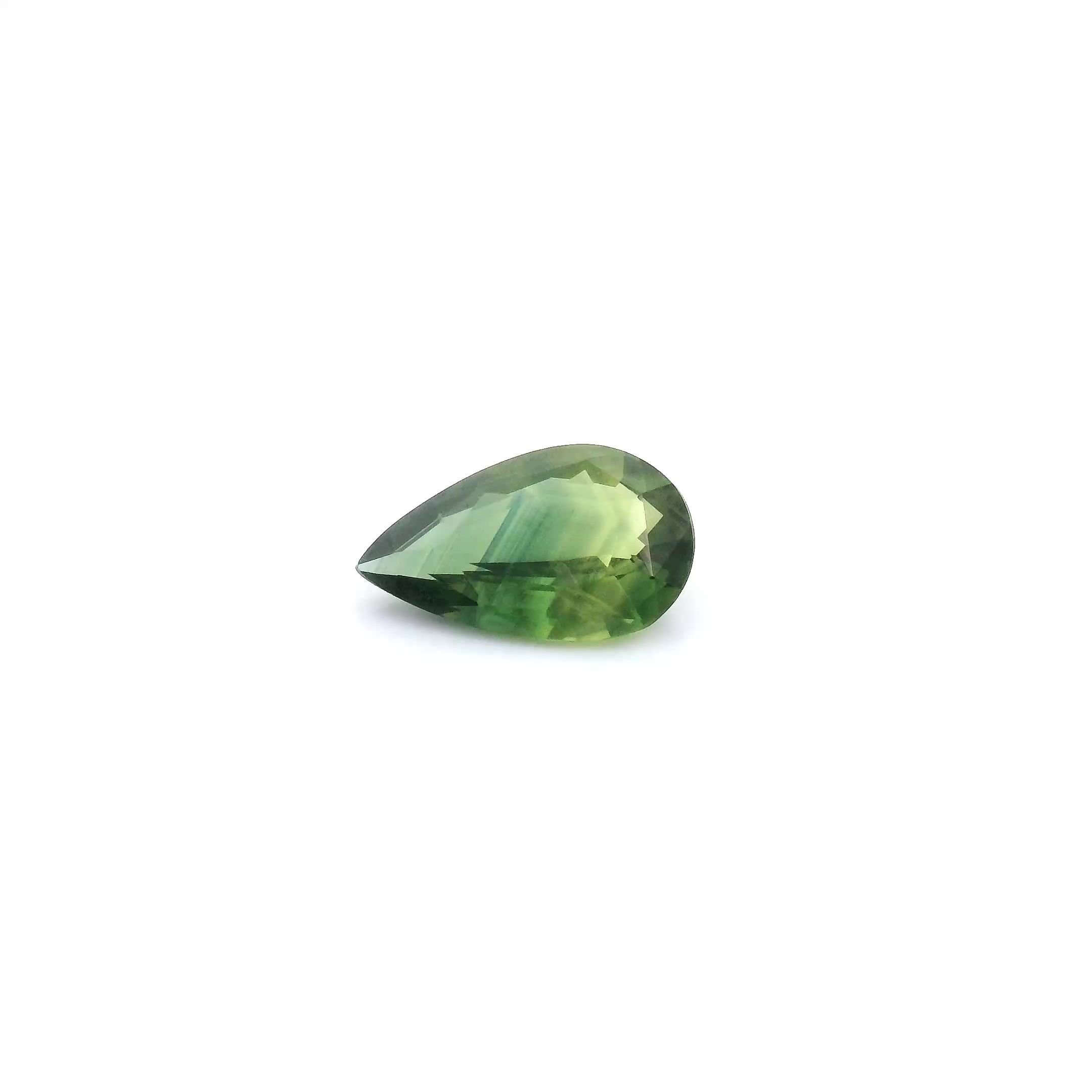 0.74 Carat Green Pear Sapphire