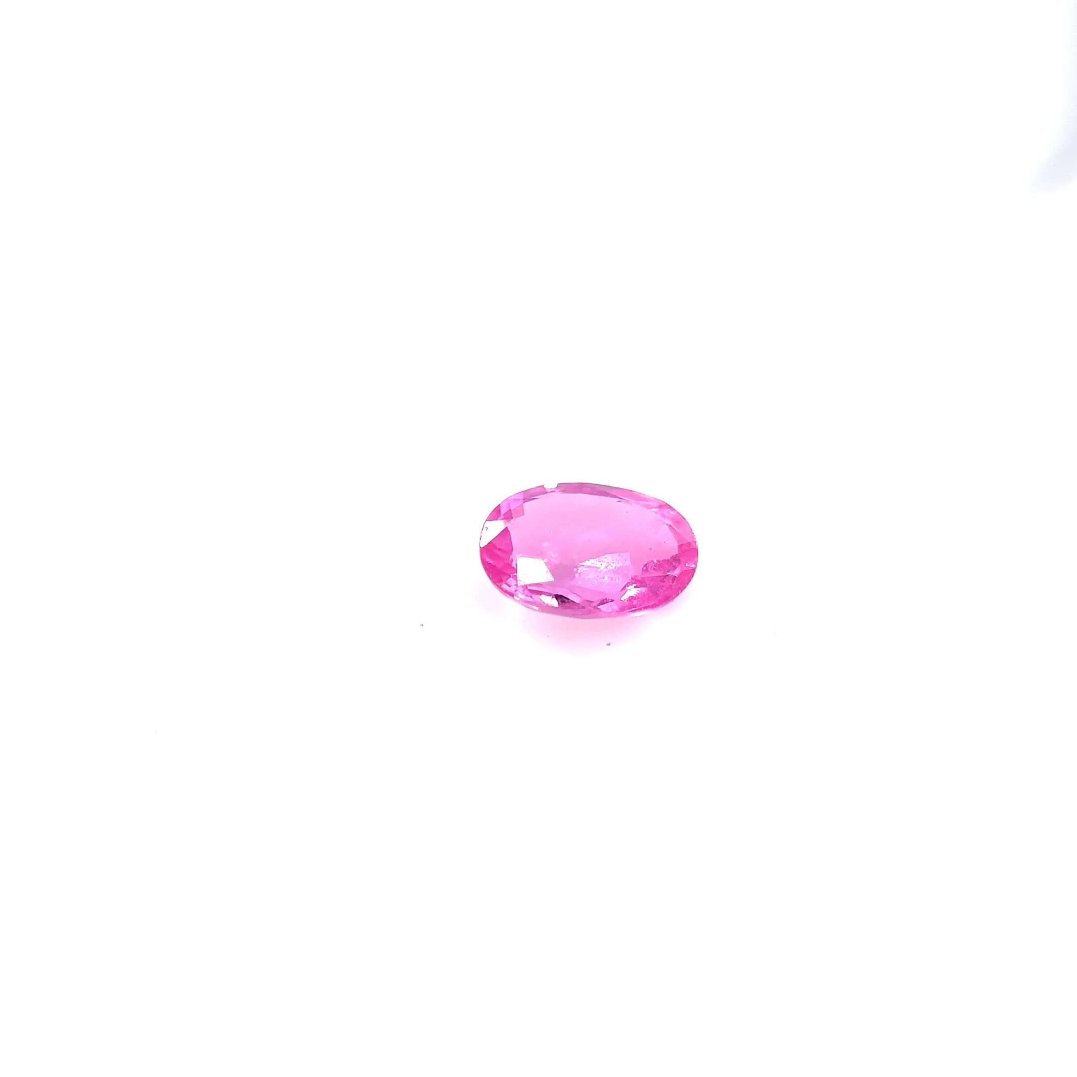 1.00 Carat Vivid Pink Oval Sapphire