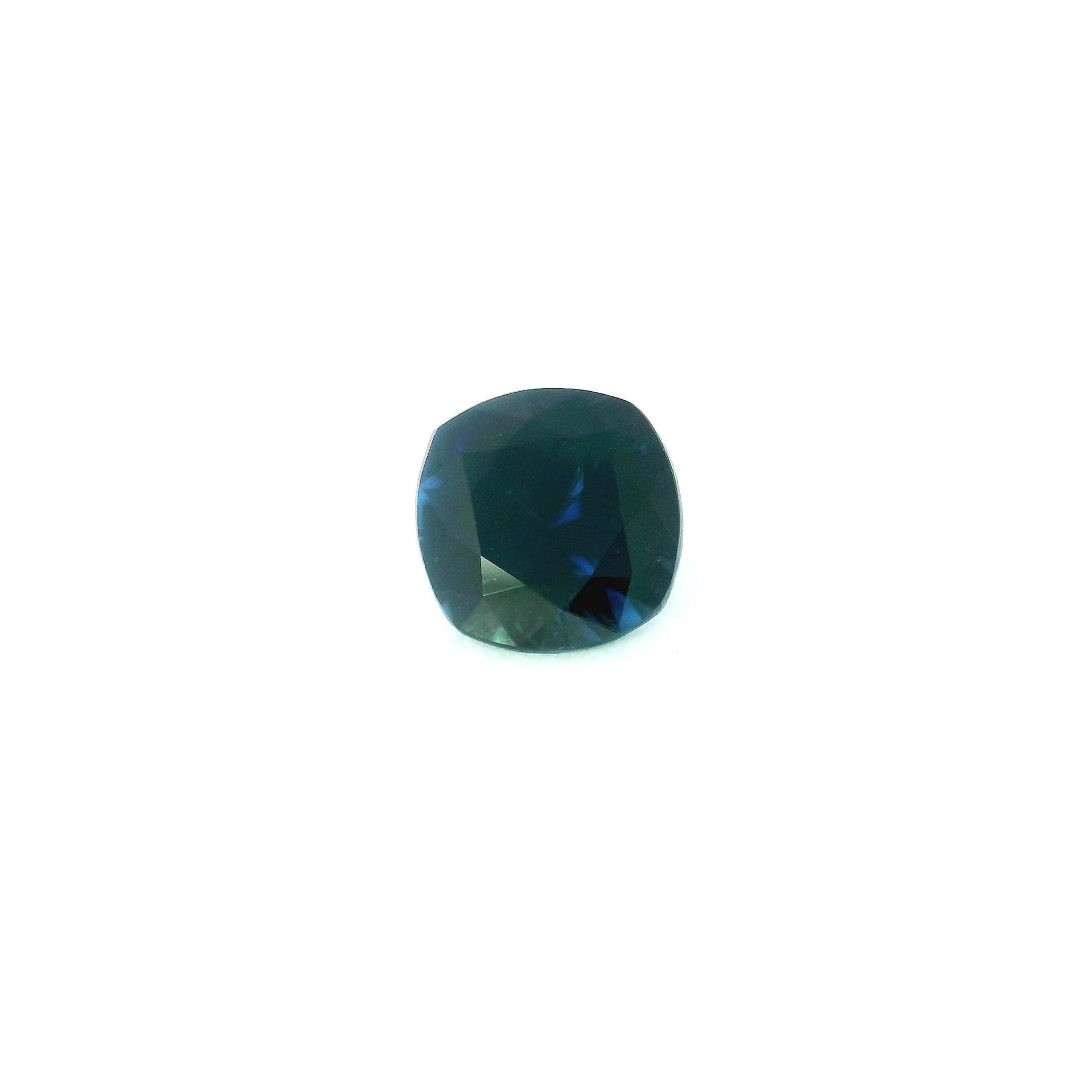 1.52 Carat Blue Cushion Sapphire