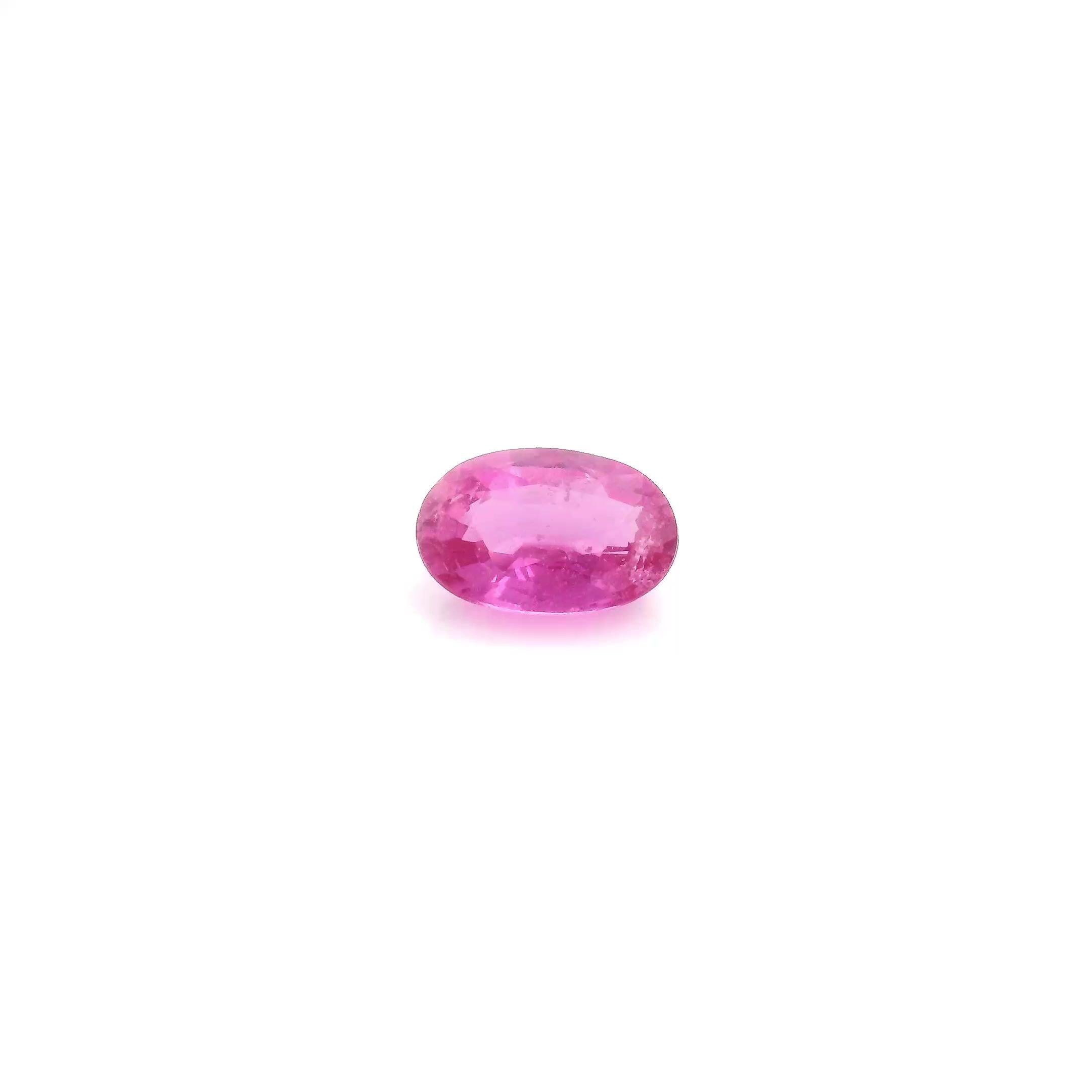0.59 Carat Vivid Pink Oval Sapphire