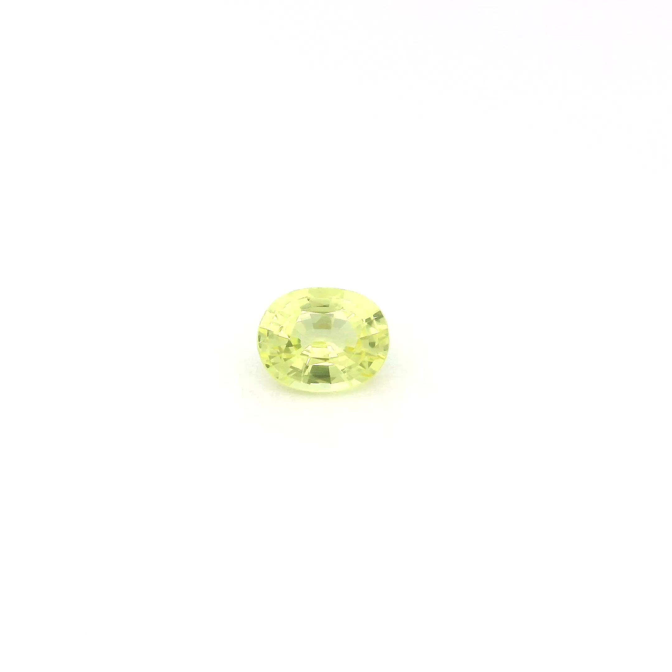 0.52 Carat Yellow Oval Sapphire