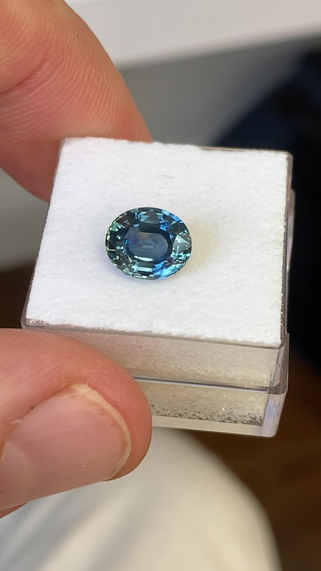 2.55 Carat Green Oval Sapphire