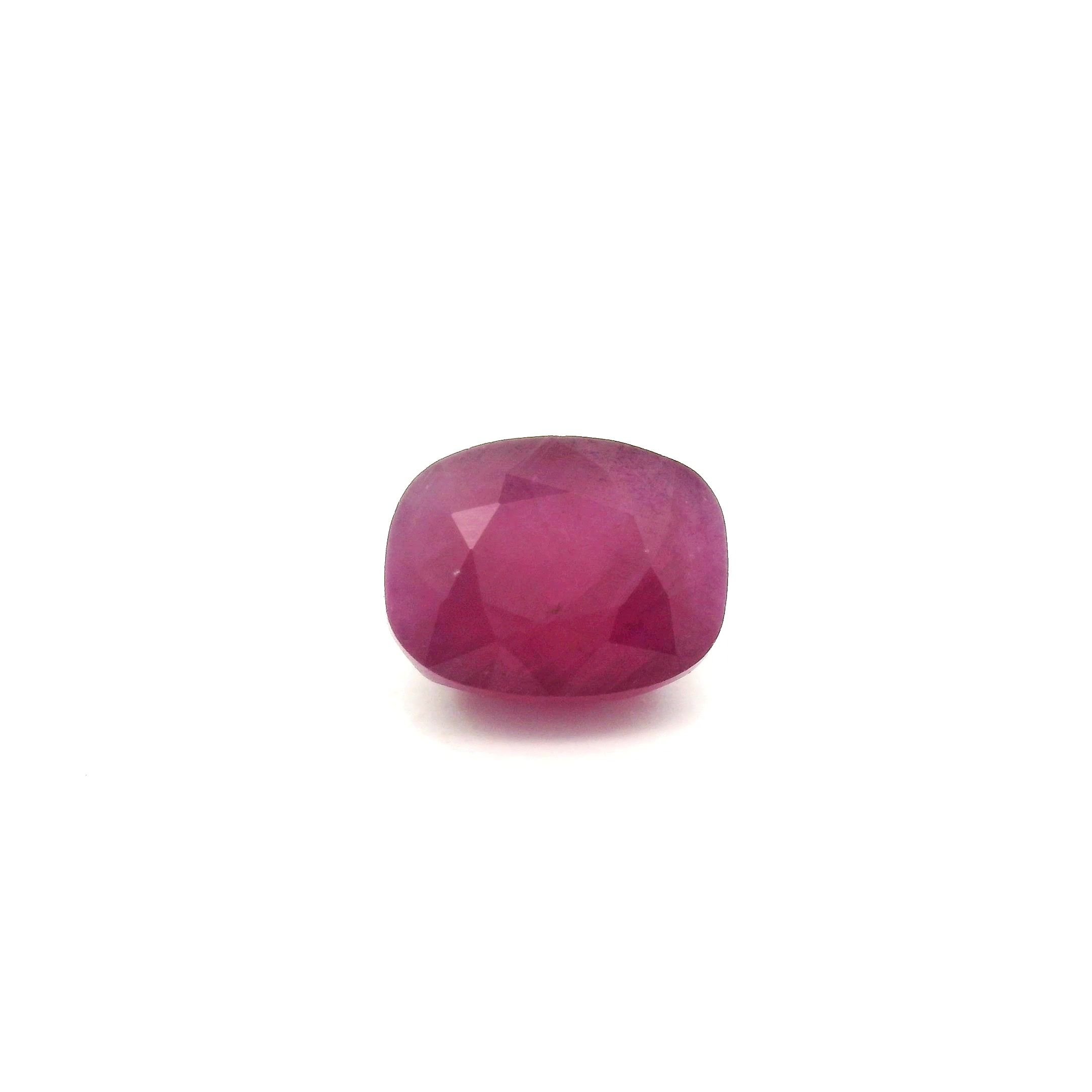 3.11 Carat Red Cushion Ruby