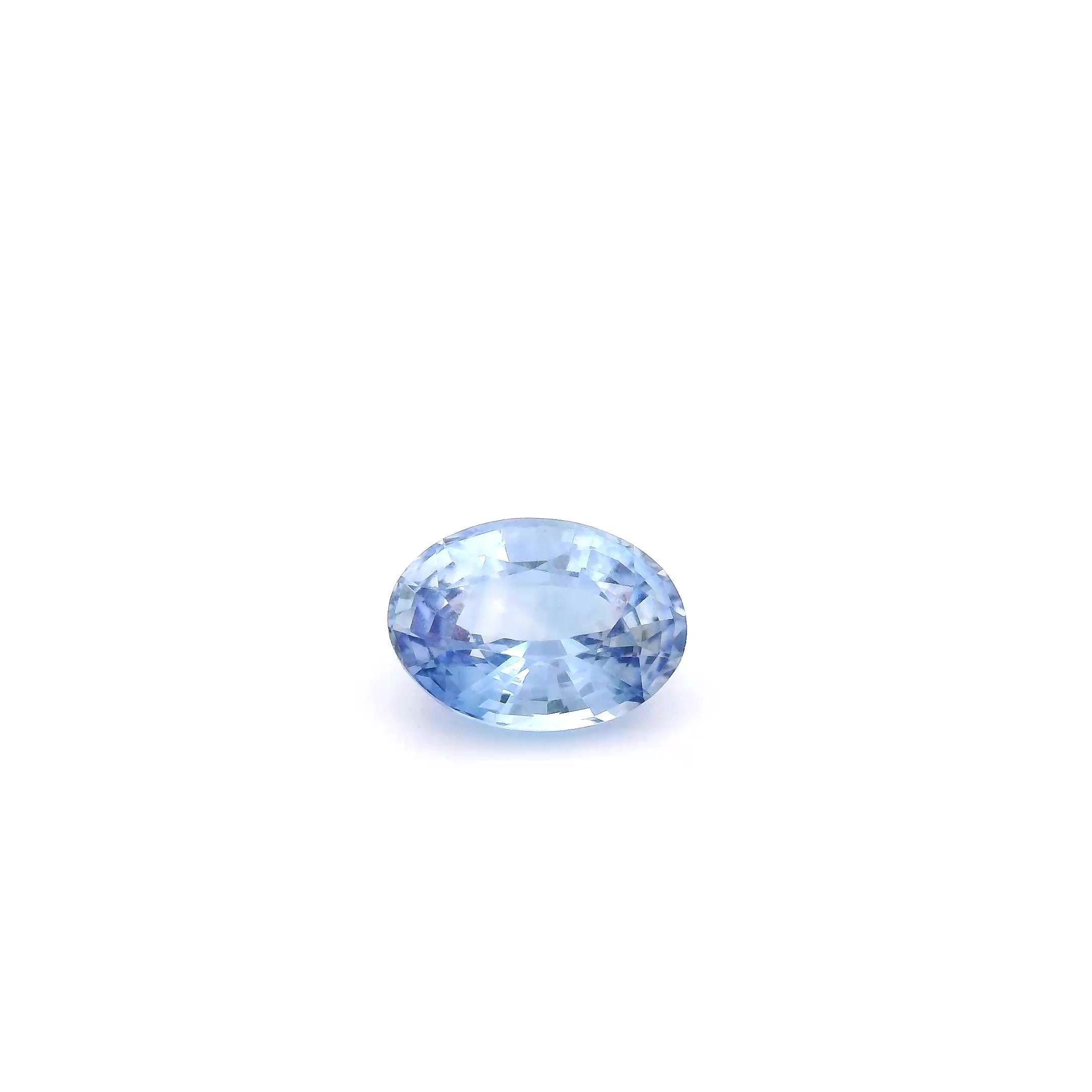 0.93 Carat Light Blue Oval Sapphire