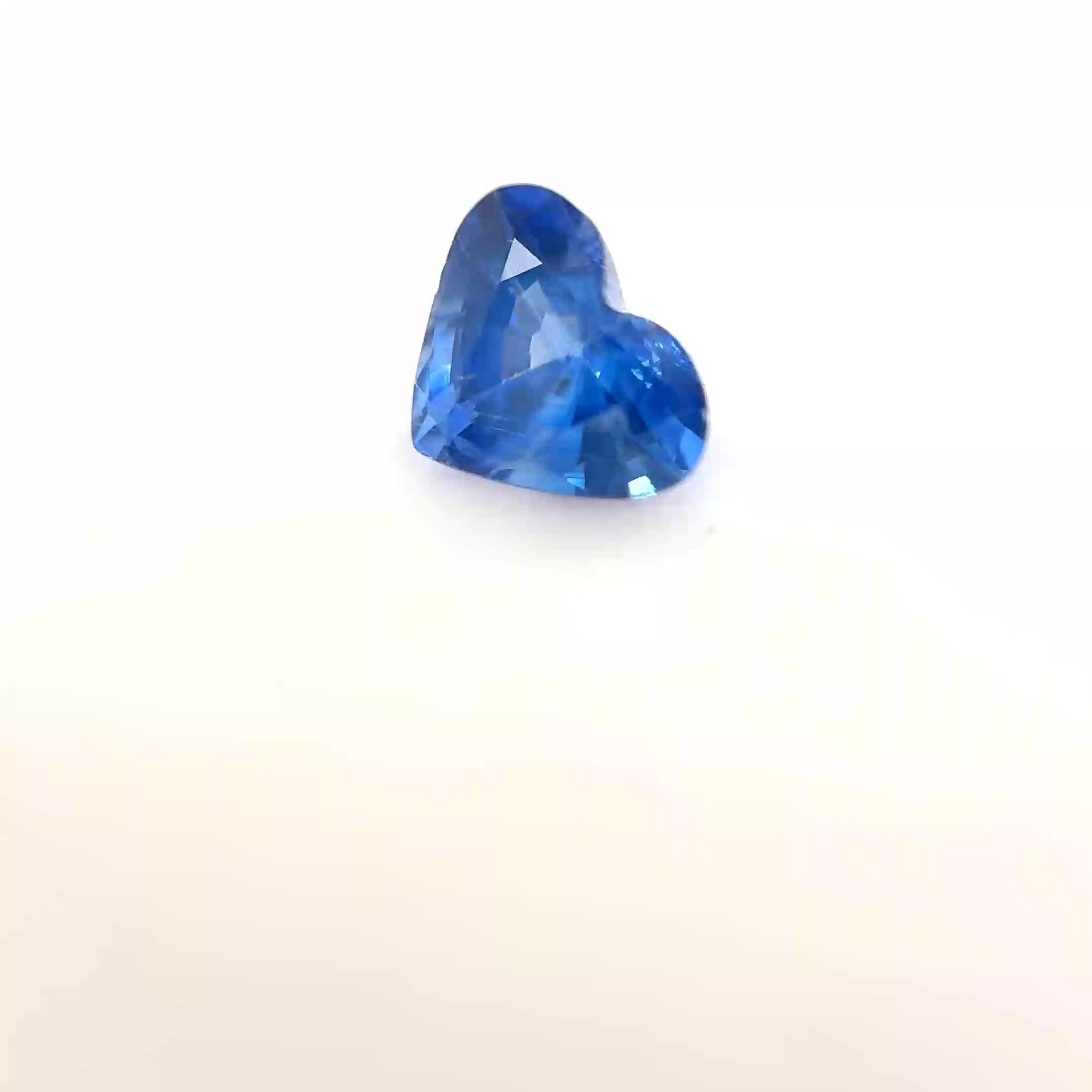 0.81 Carat Vivid Blue Heart Sapphire