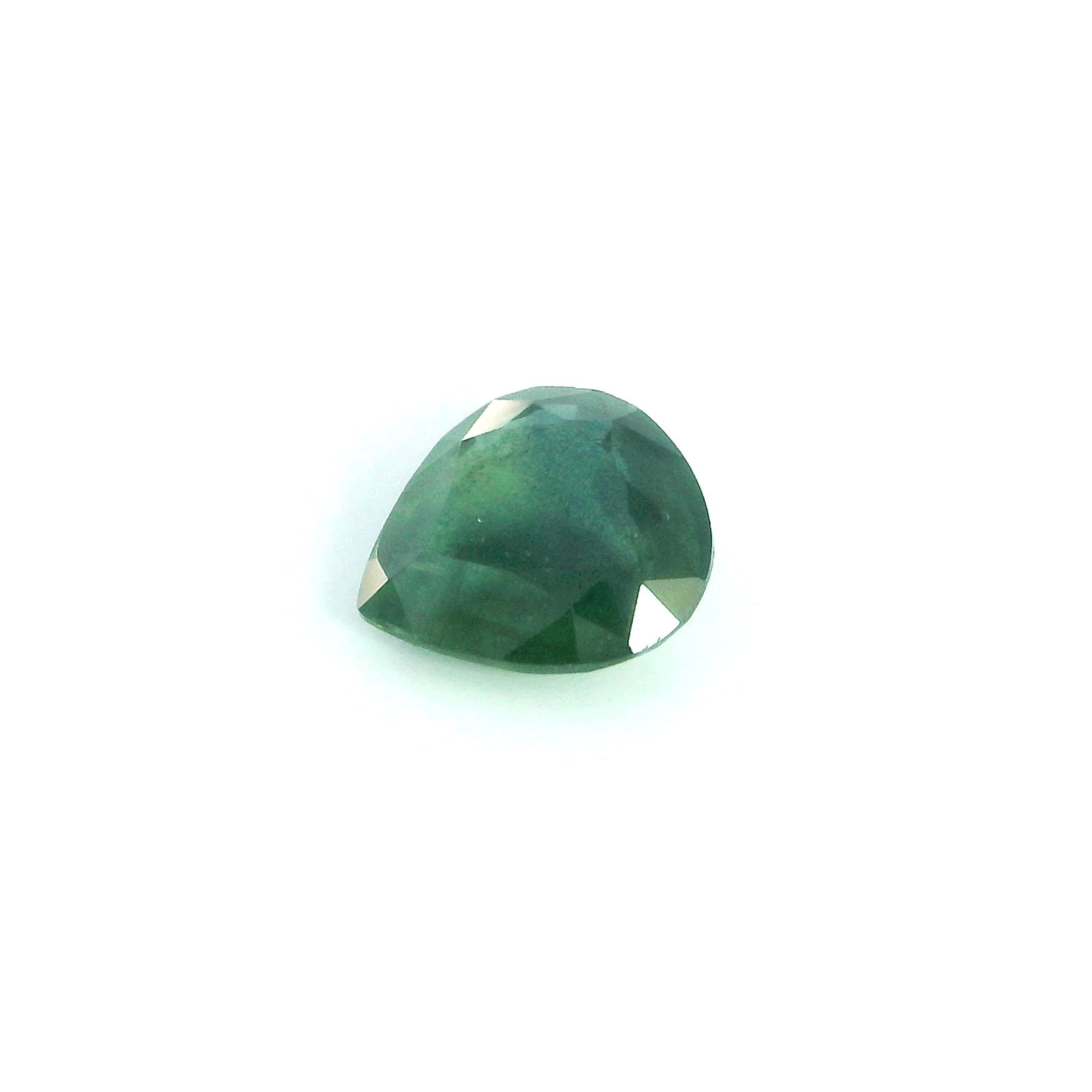 0.87 Carat Green Pear Sapphire