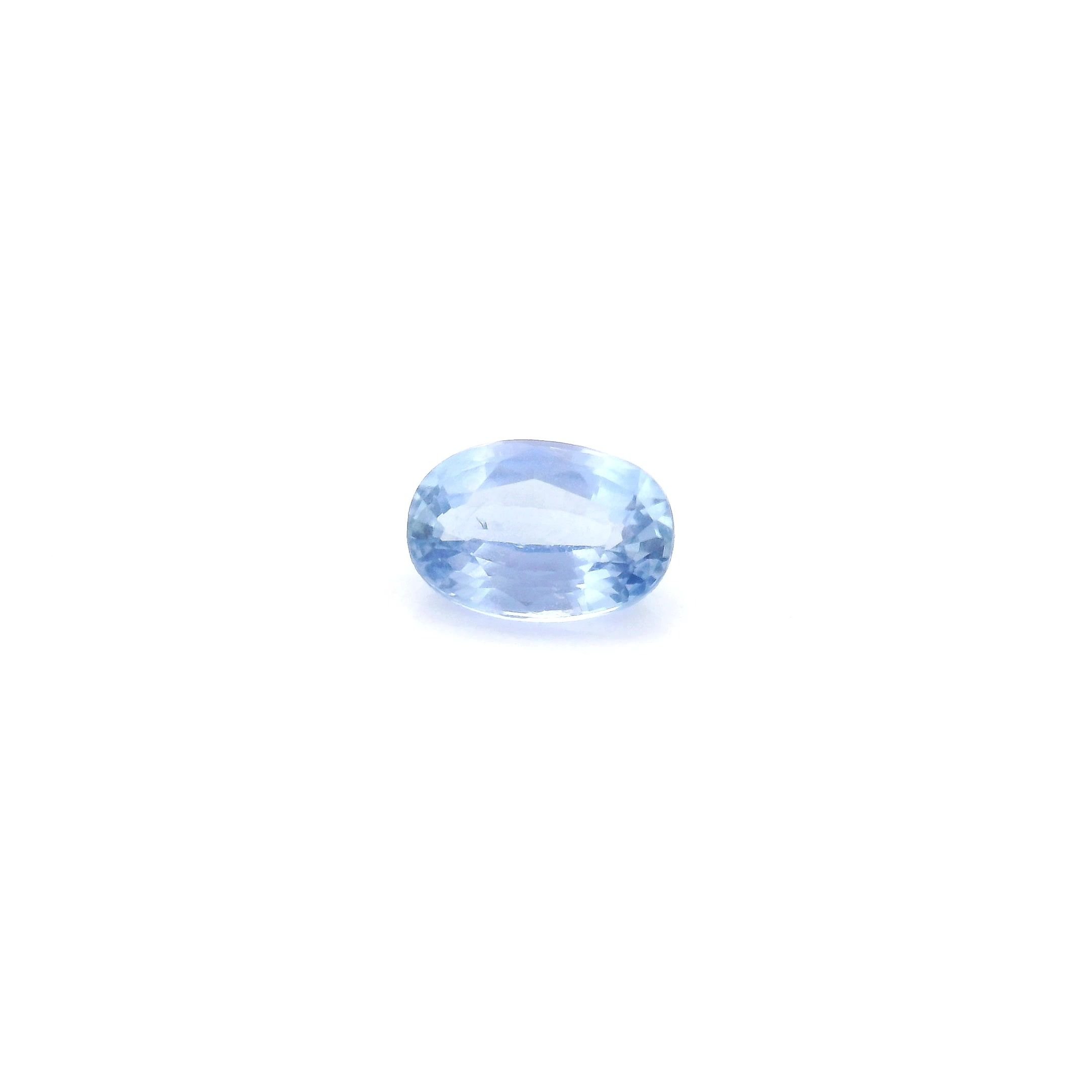 0.63 Carat Light Blue Oval Sapphire
