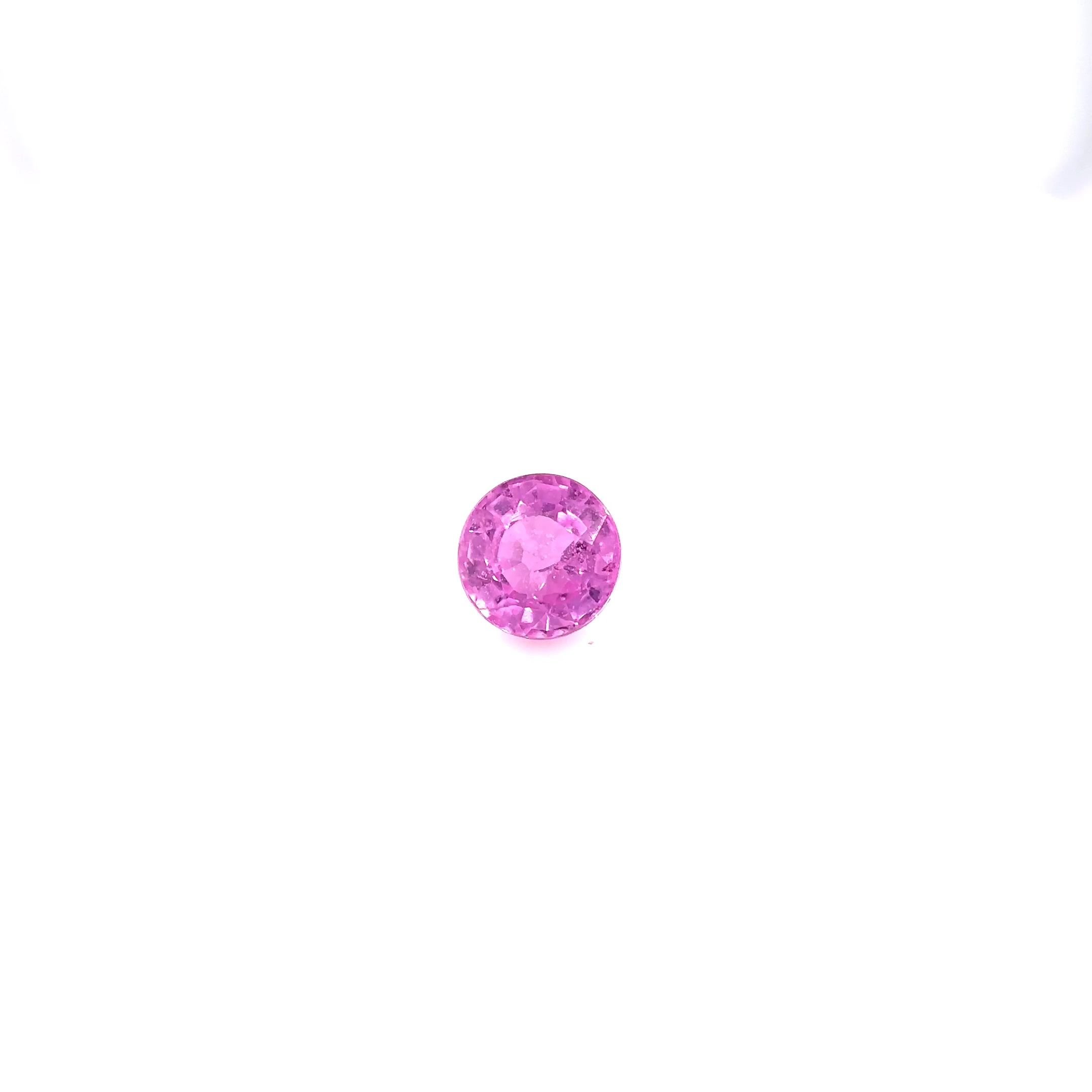 0.91 Carat Vivid Pink Round Sapphire