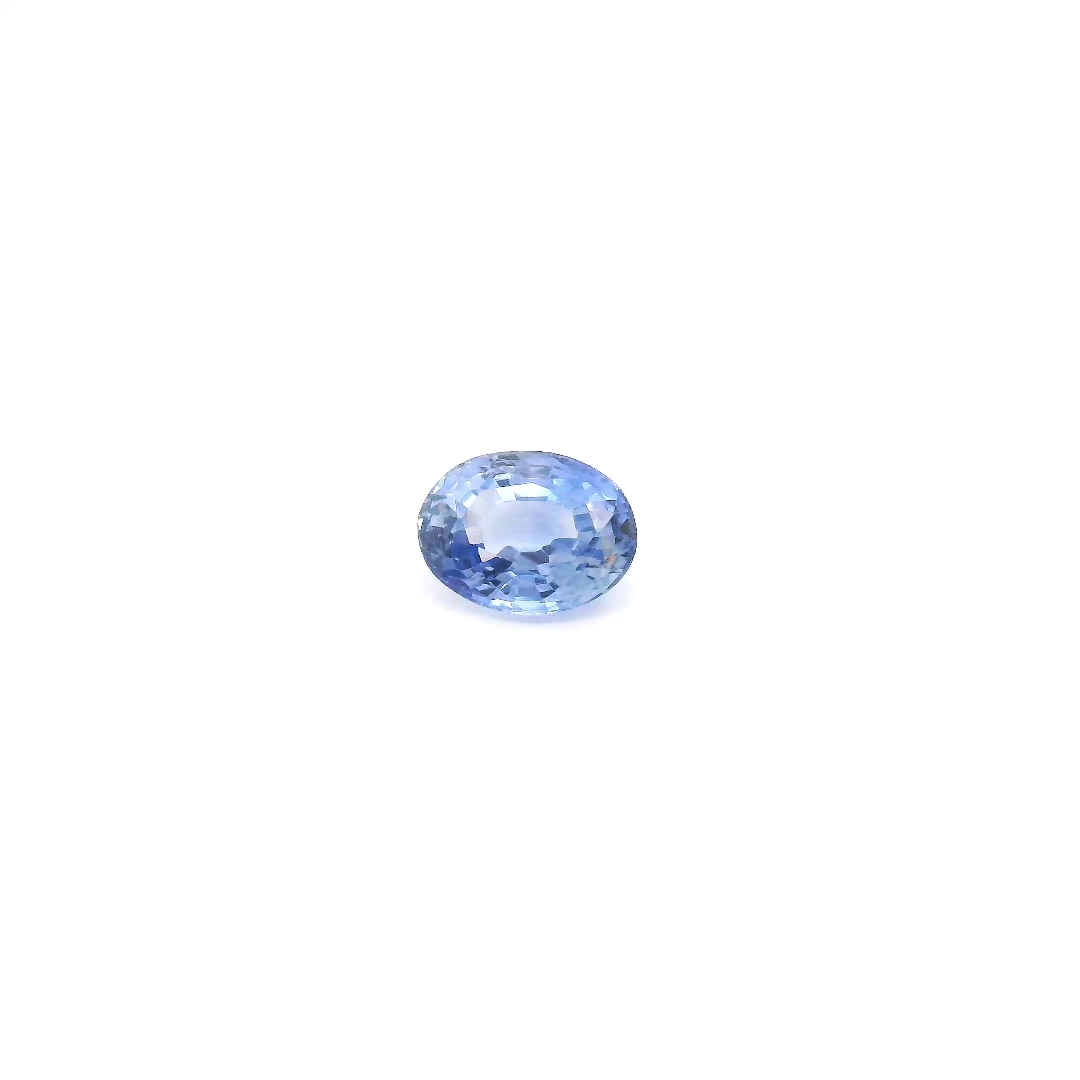 1.06 Carat Light Blue Oval Sapphire
