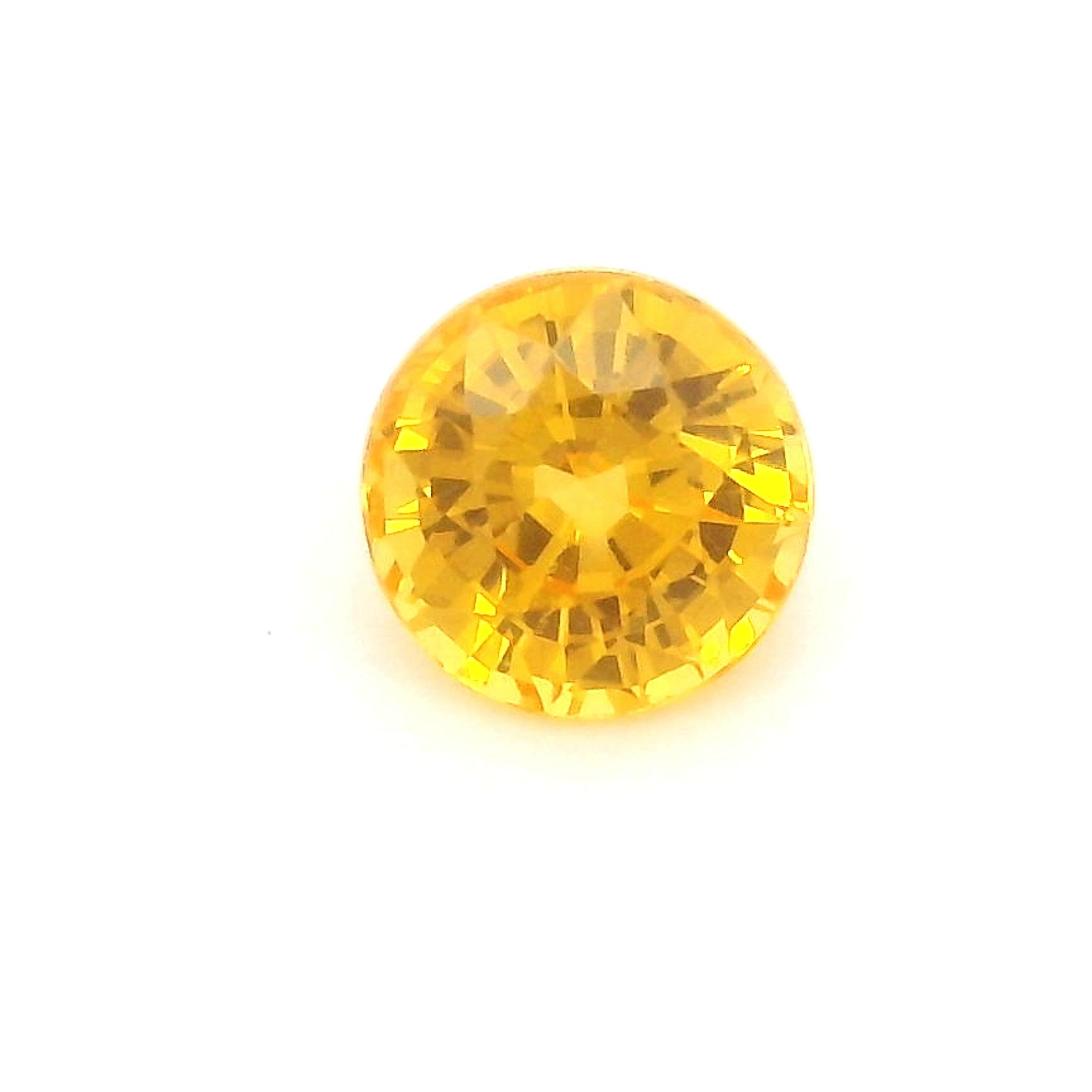 0.44 Carat Intense Yellow Round Sapphire