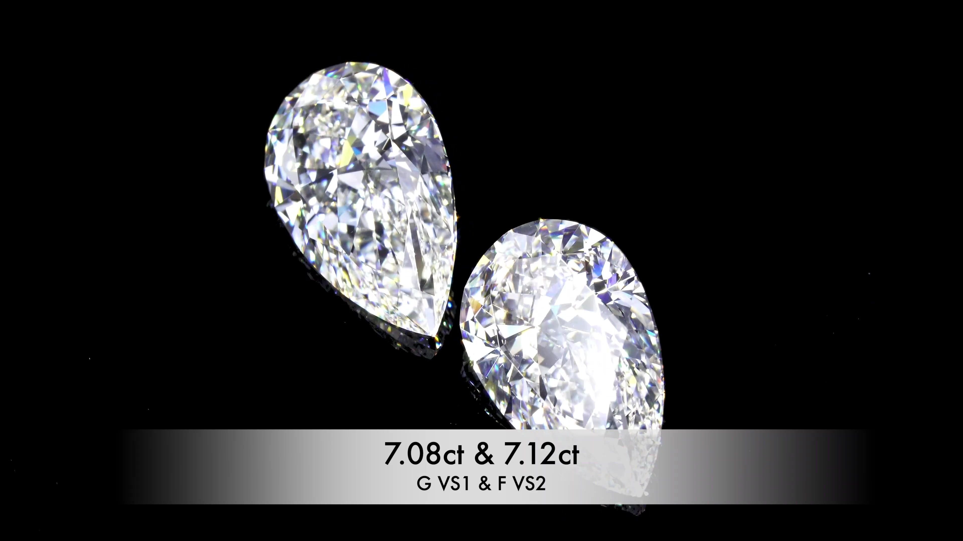 7.12ct F VS2 Rare Carat Ideal Cut Pear Diamond