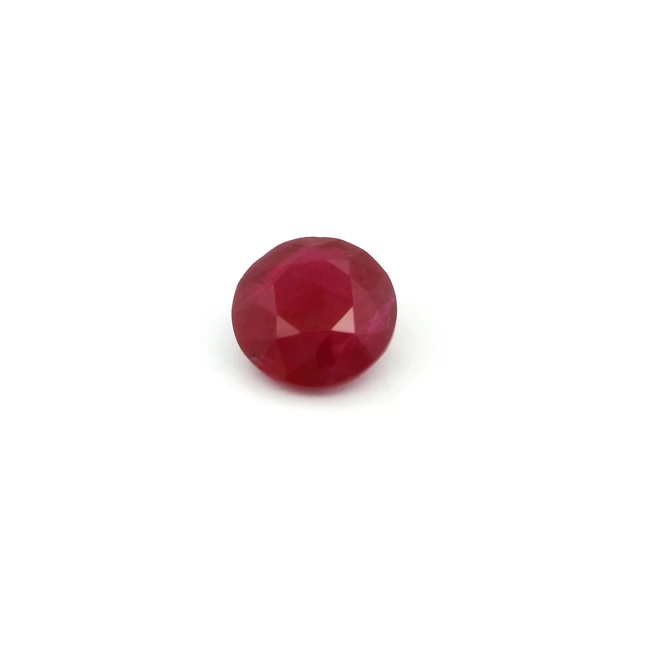 1.18 Carat Intense Red Round Ruby