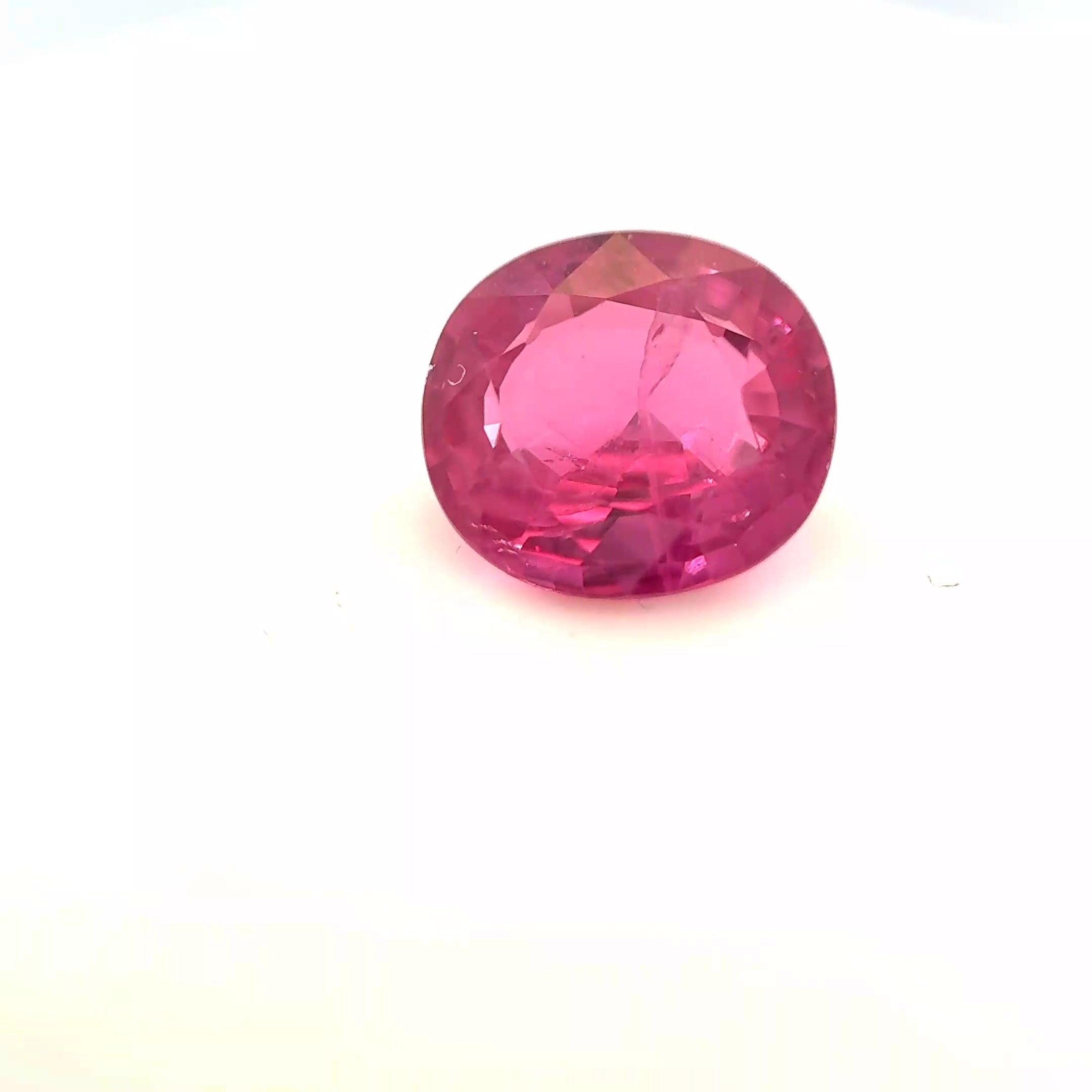 1.94 Carat Red Cushion Ruby