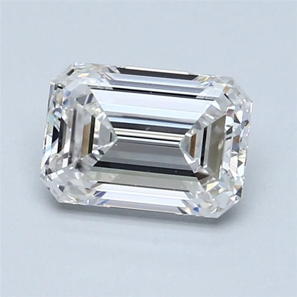 1.55ct F SI1 Rare Carat Ideal Cut Emerald Diamond