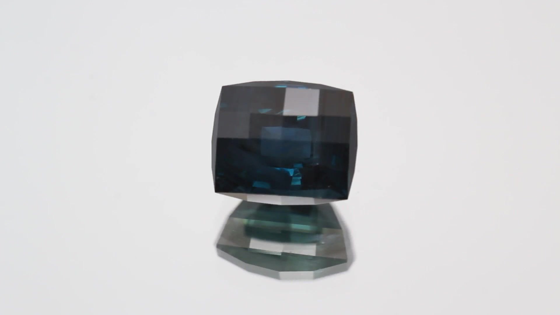 4.12 Carat Teal Cushion Sapphire