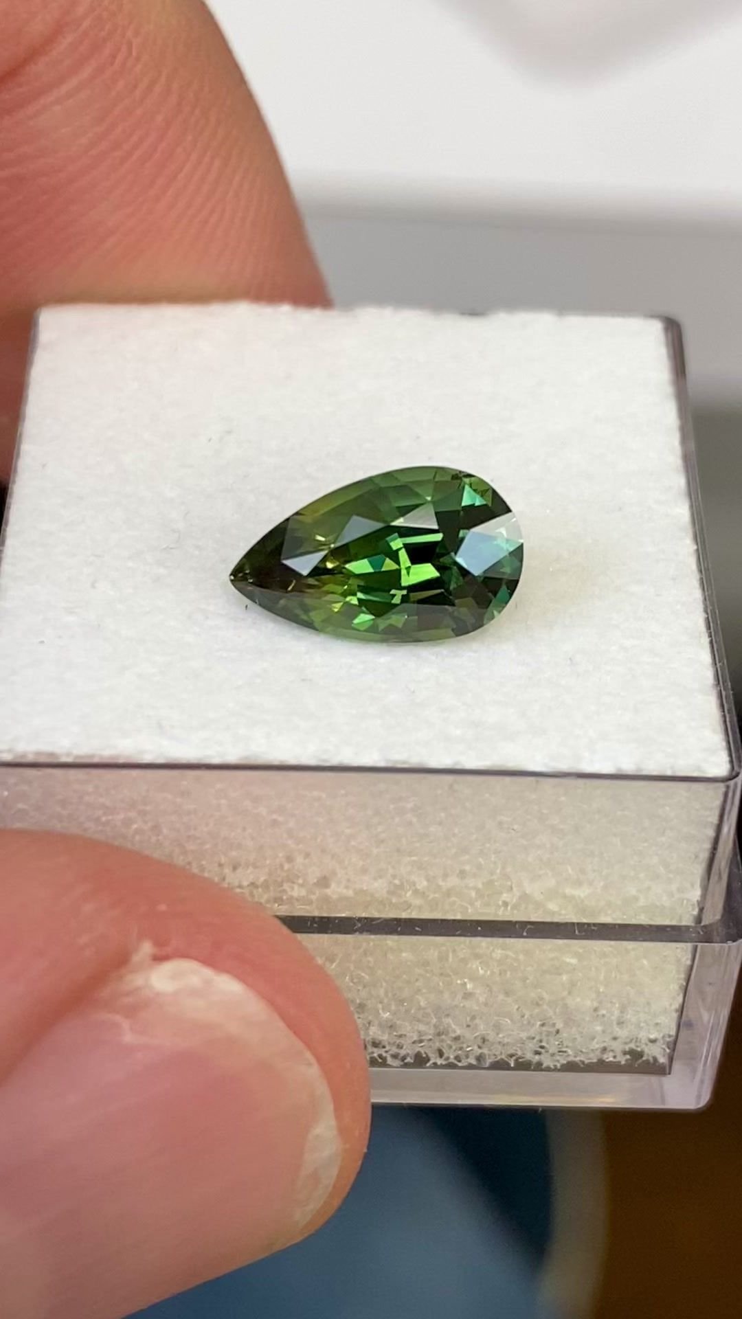 2.14 Carat Green Pear Sapphire
