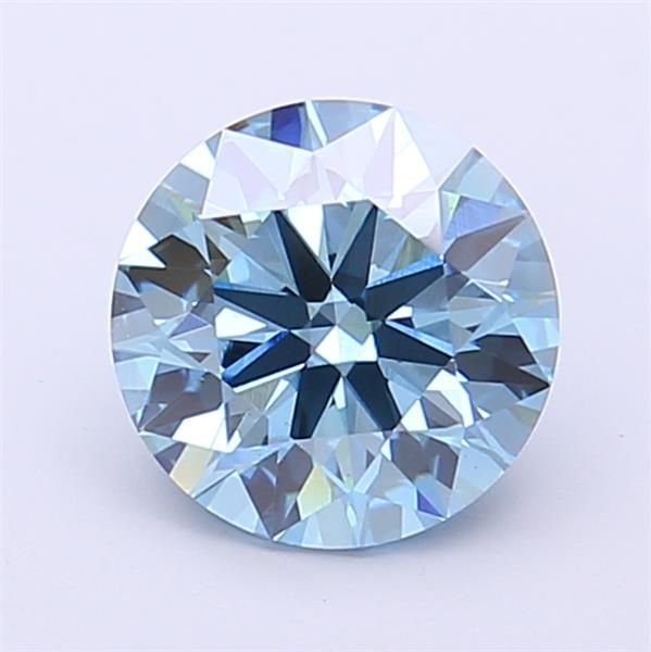1.55 Ct. Fancy Vivid Blue Round Lab Diamond