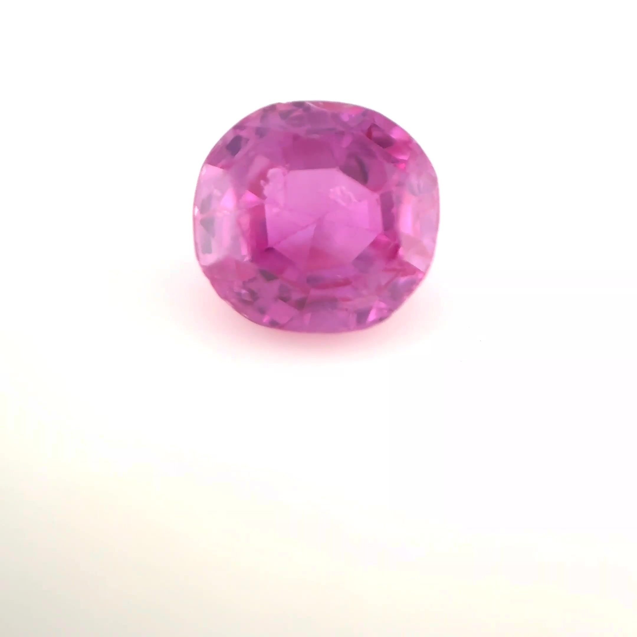 2.48 Carat Vivid Pink Cushion Sapphire