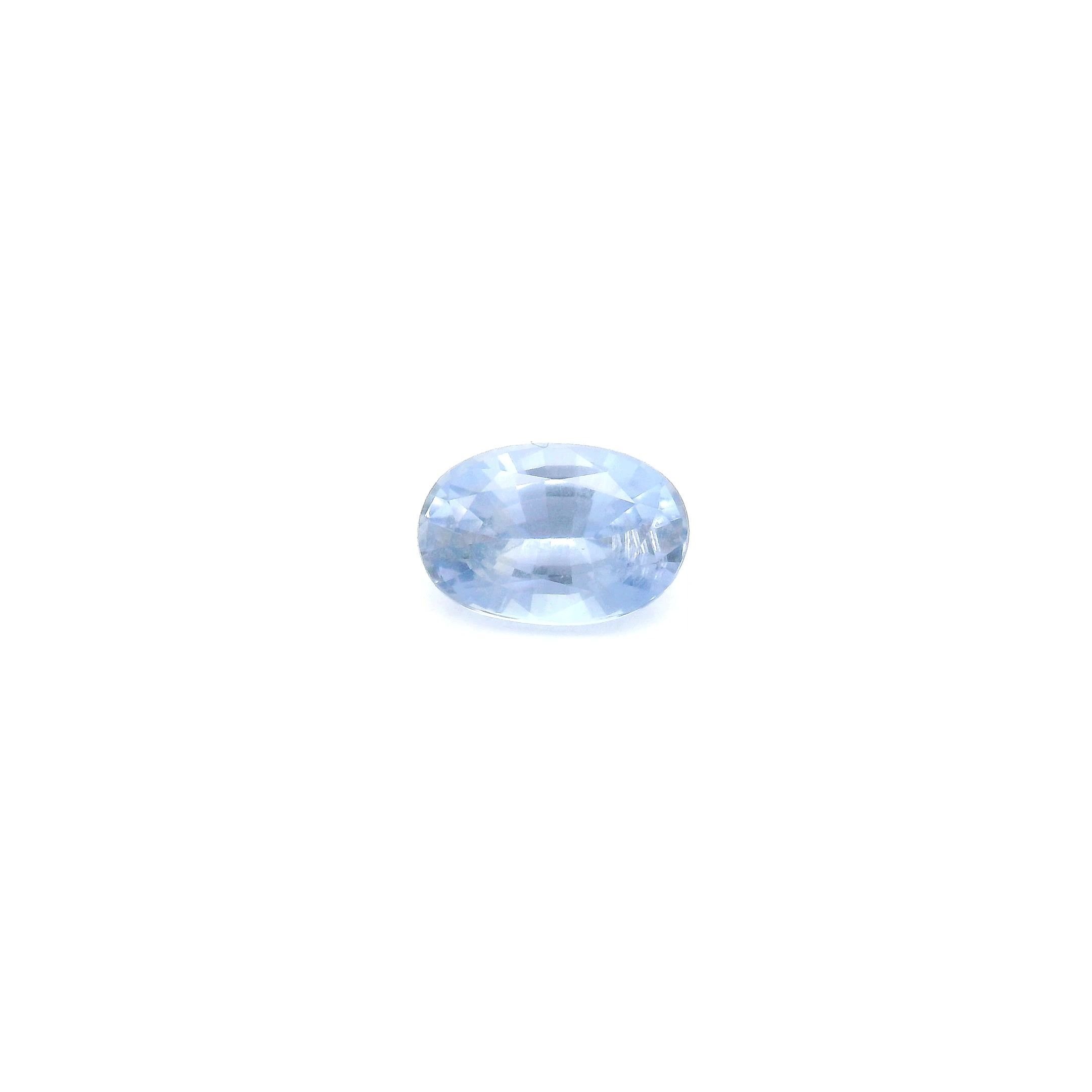 0.73 Carat Light Blue Oval Sapphire