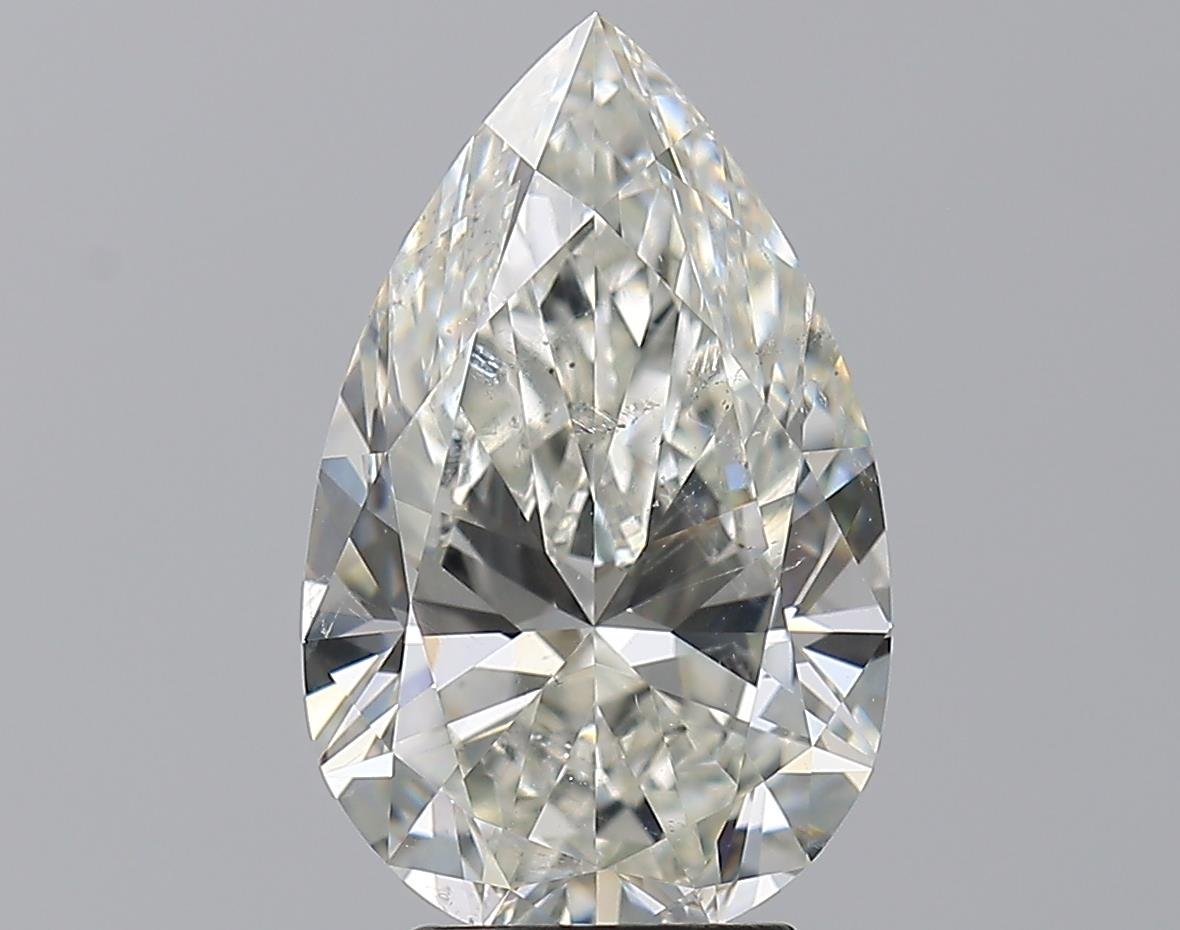 4.07ct J SI2 Rare Carat Ideal Cut Pear Diamond