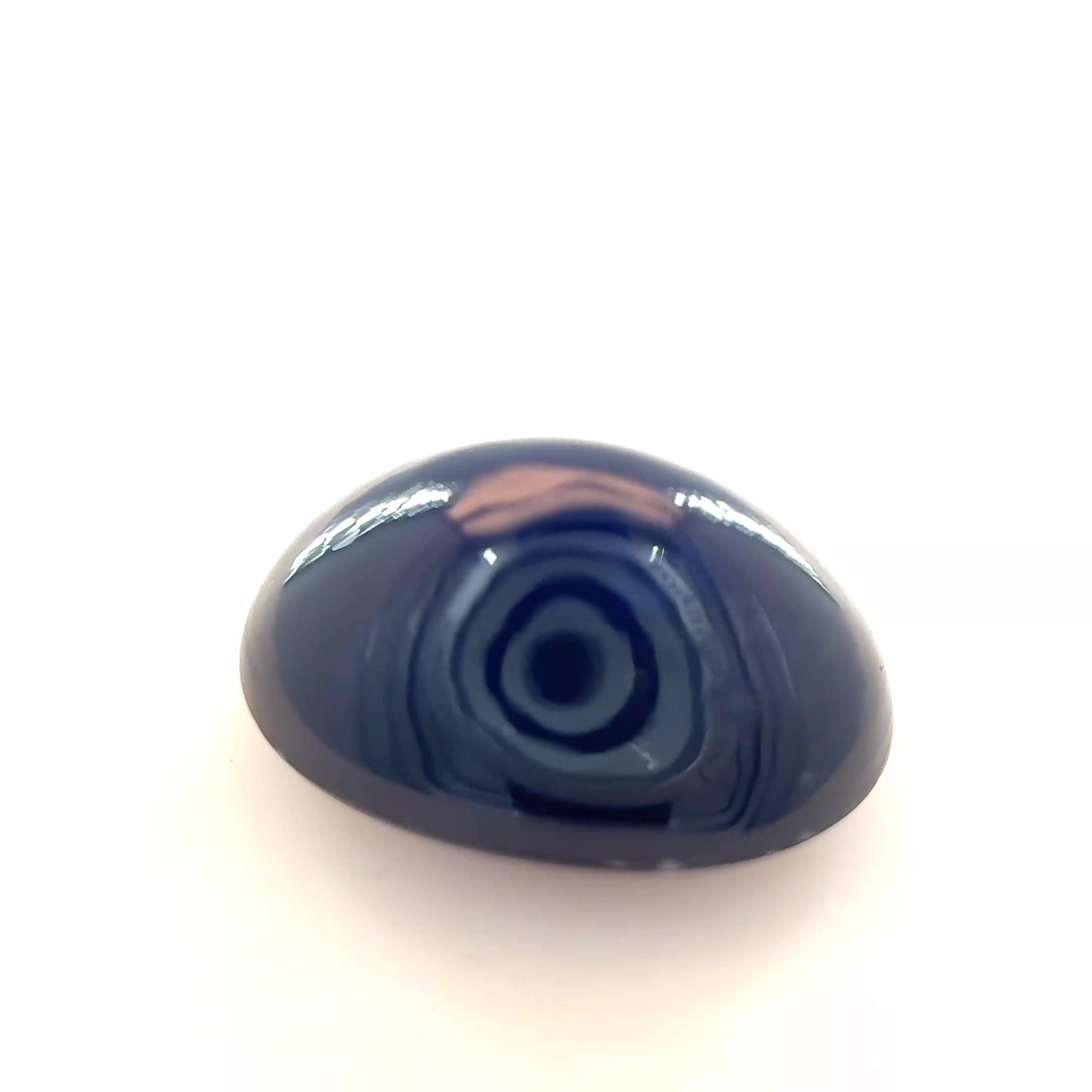 7.04 Carat Deep Blue Oval Sapphire
