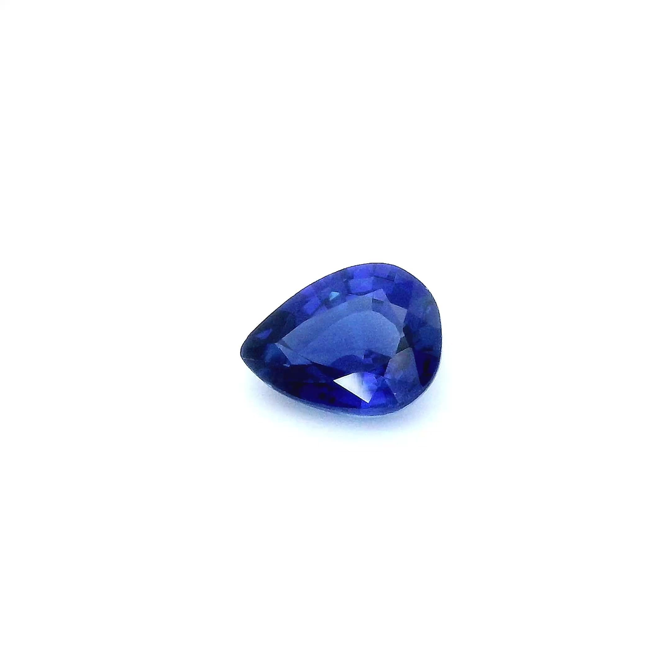 1.17 Carat Blue Pear Sapphire