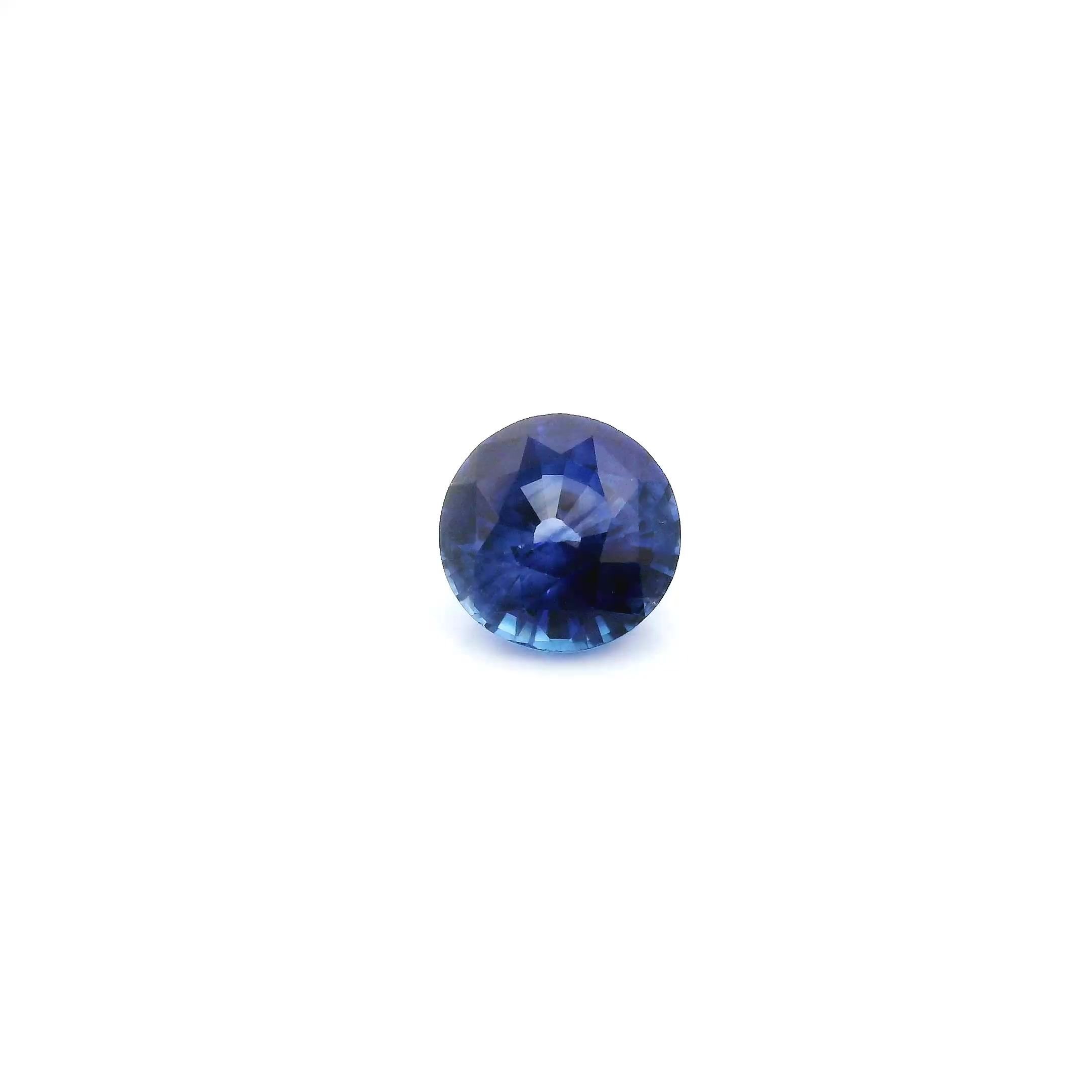 0.86 Carat Vivid Blue Round Sapphire