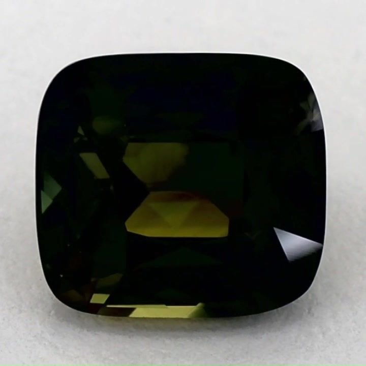 4.75 Carat Green Cushion Sapphire