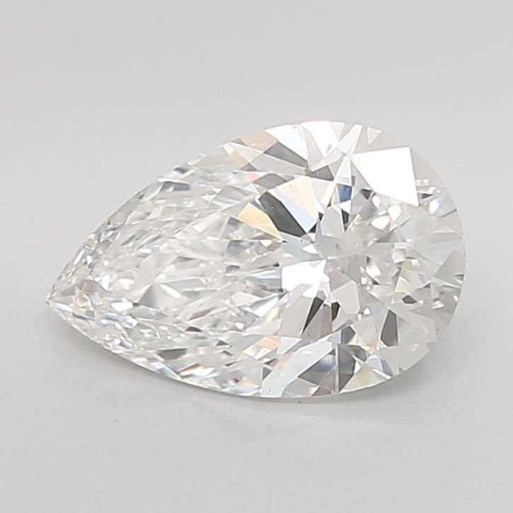 3.09ct F VS2 Rare Carat Ideal Cut Pear Lab Grown Diamond