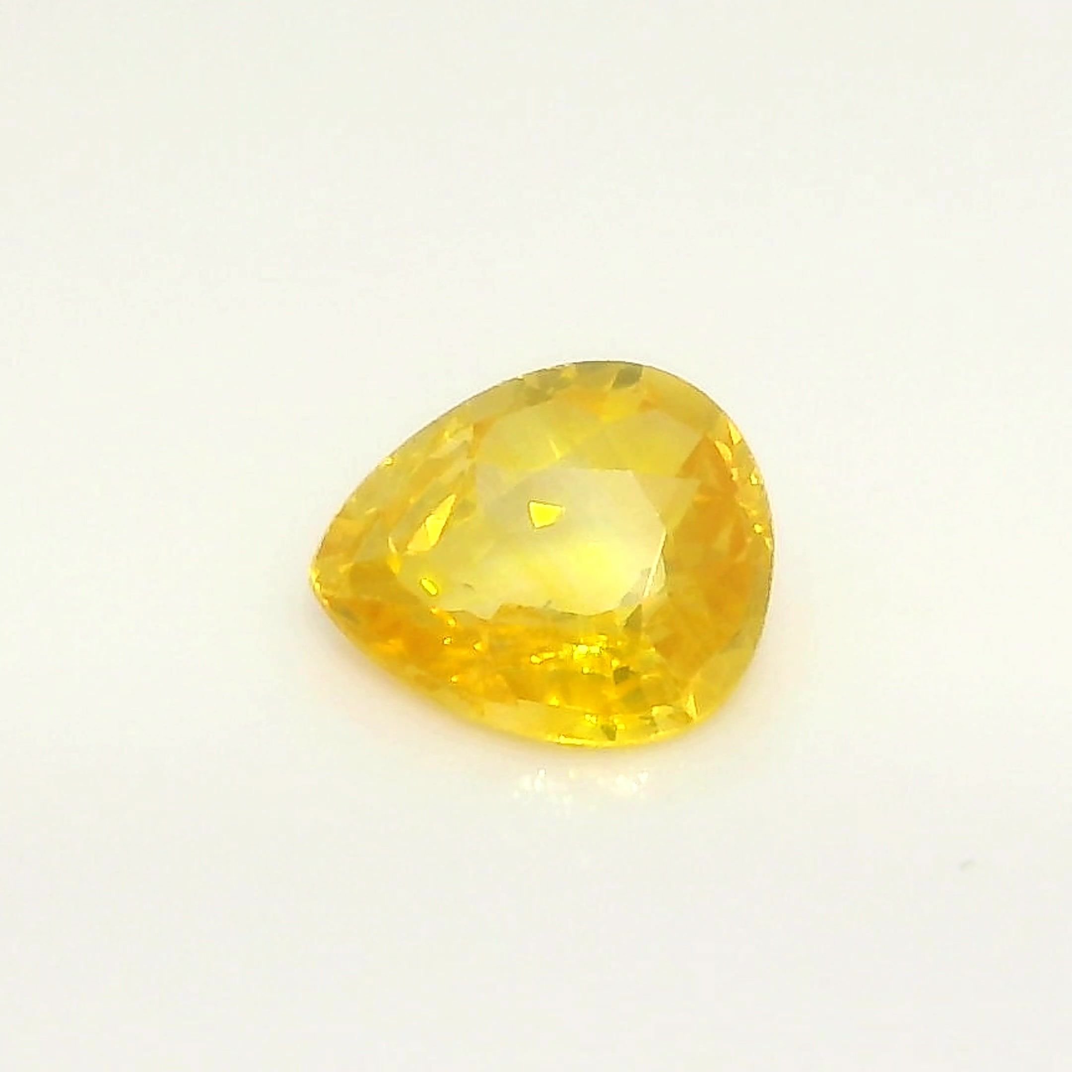 0.32 Carat Vivid Yellow Pear Sapphire