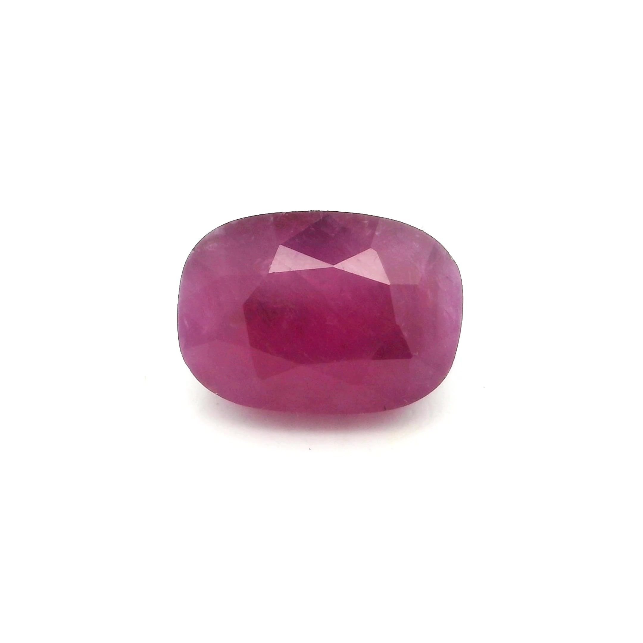 3.11 Carat Red Cushion Ruby