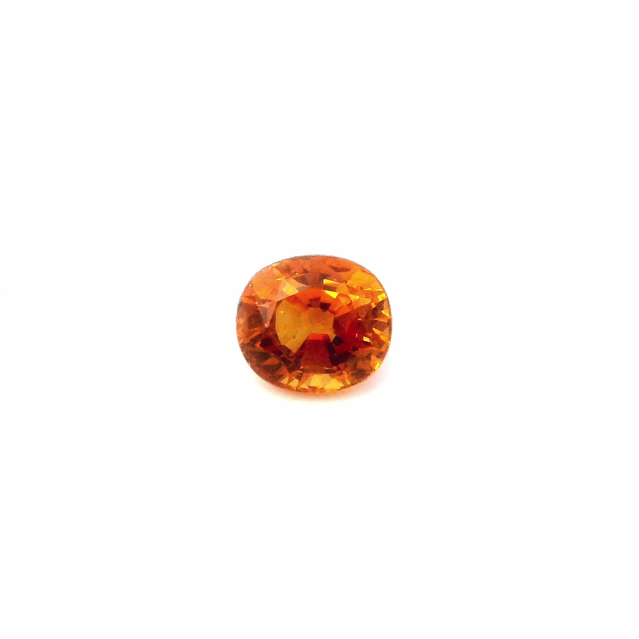 1.74 Carat Orange Oval Sapphire