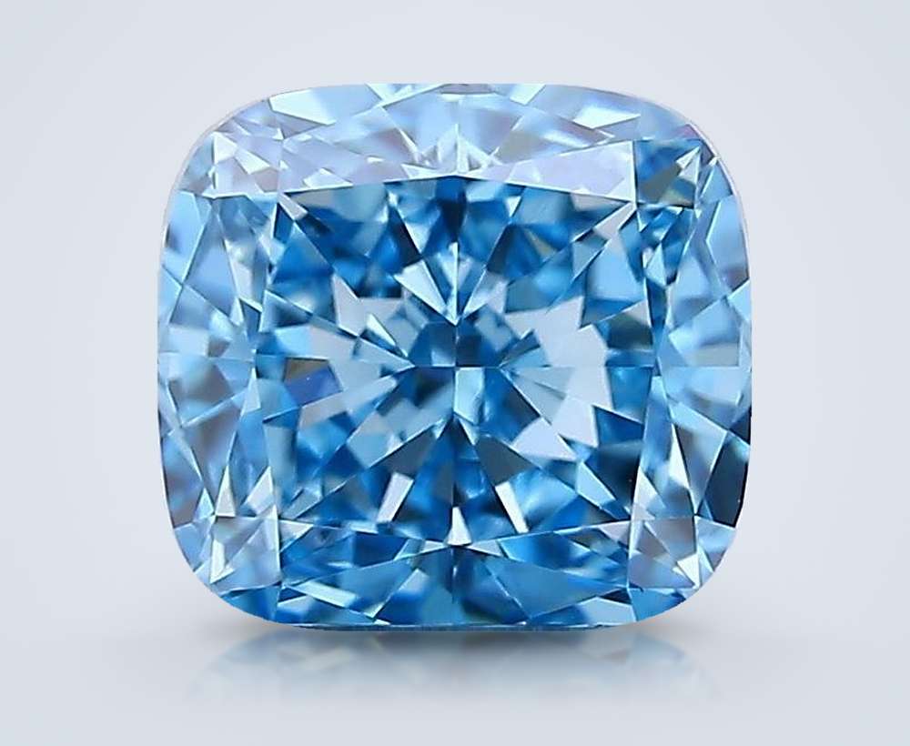 1.56 Ct. Fancy Vivid Blue Cushion Lab Diamond