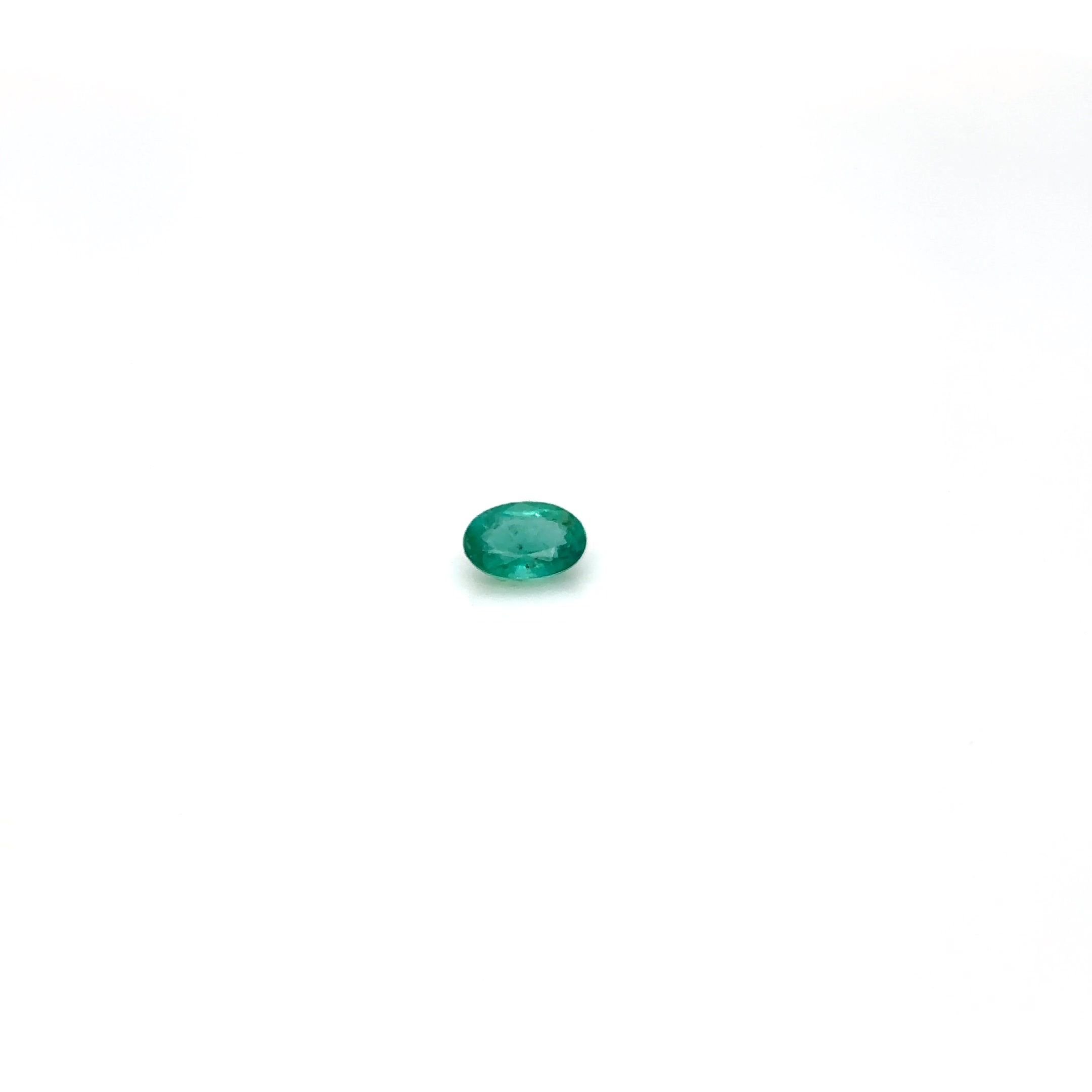 0.37 Carat Vivid Green Oval Emerald