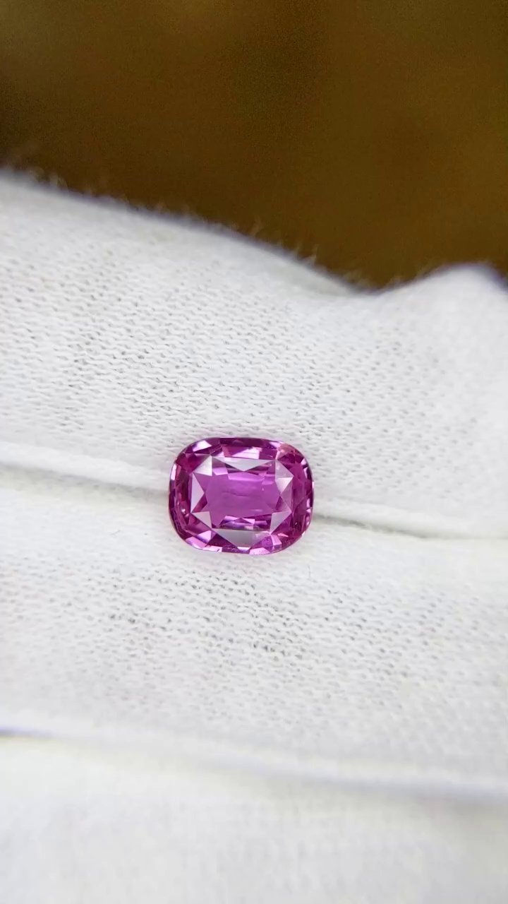 2.03 Carat Pink Cushion Sapphire