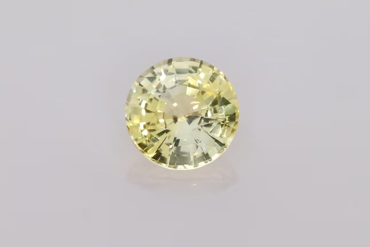 2.09 Carat Light Yellow Round Sapphire