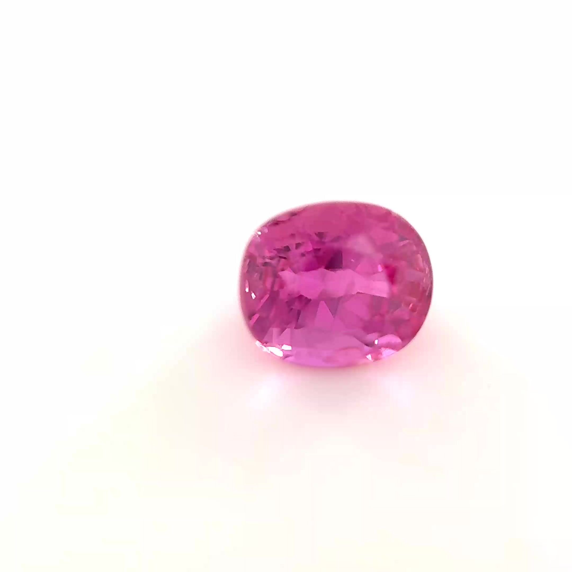 0.91 Carat Pink Cushion Sapphire