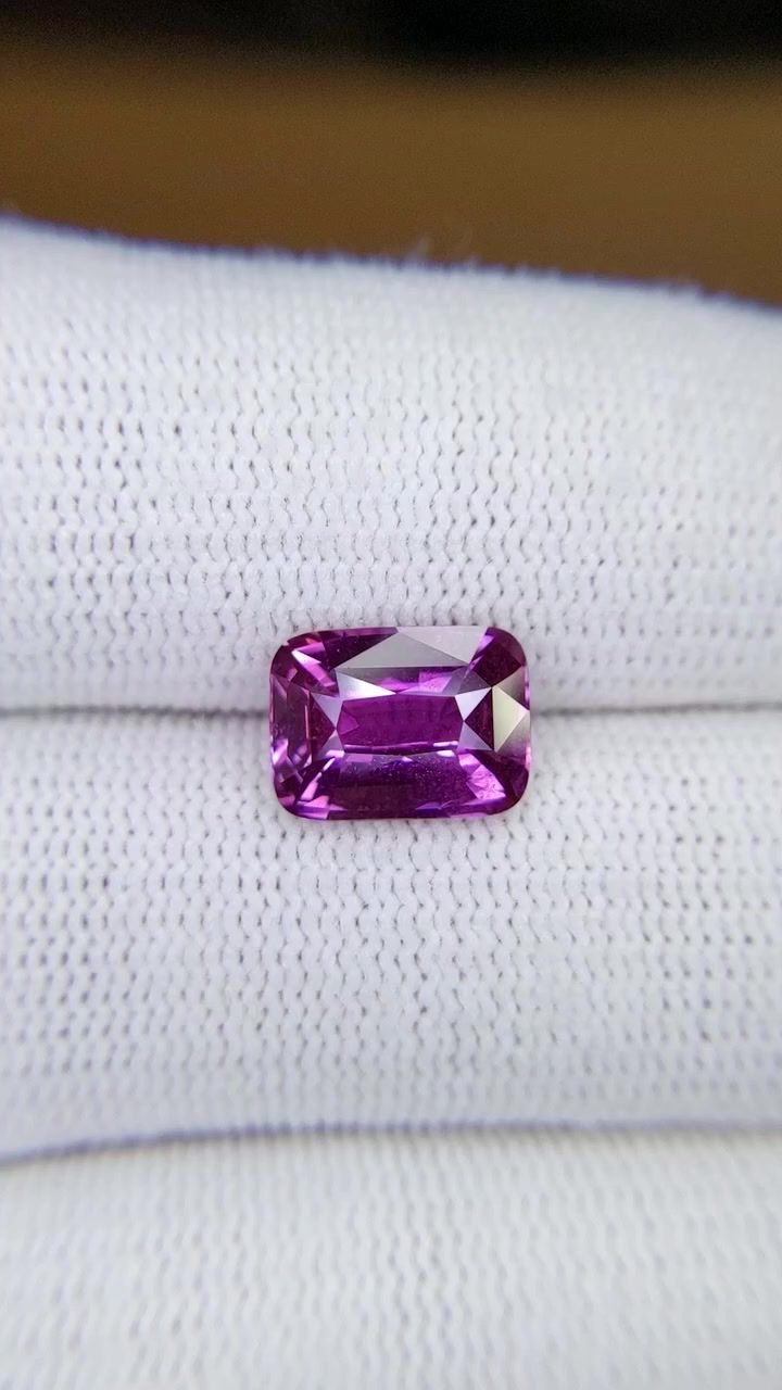 3.59 Carat Purple Cushion Sapphire