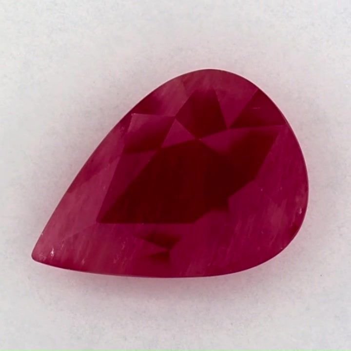 3.82 Carat Red Pear Ruby