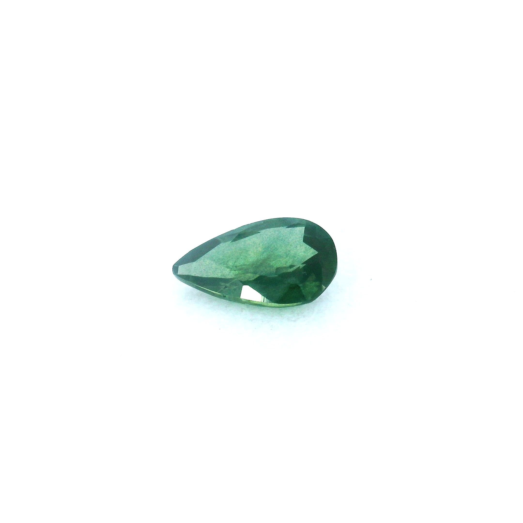 0.78 Carat Green Pear Sapphire