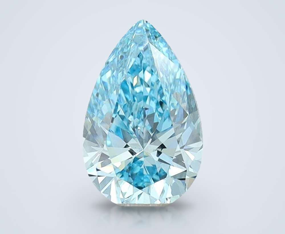 1.41 Ct. Fancy Vivid Blue Pear Lab Diamond