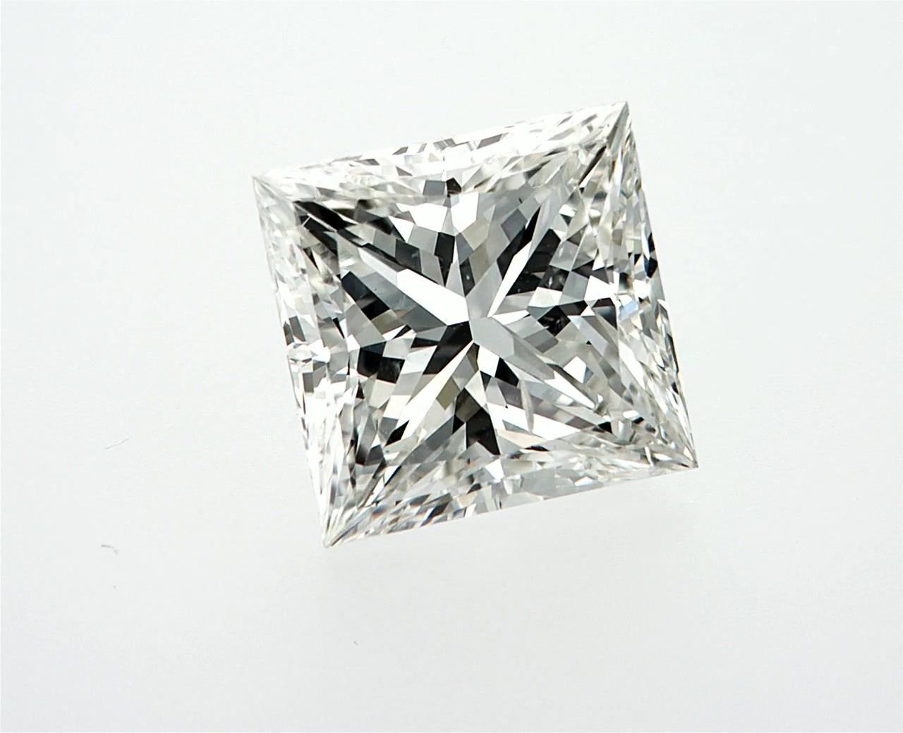 4.06ct G SI2 Rare Carat Ideal Cut Princess Diamond