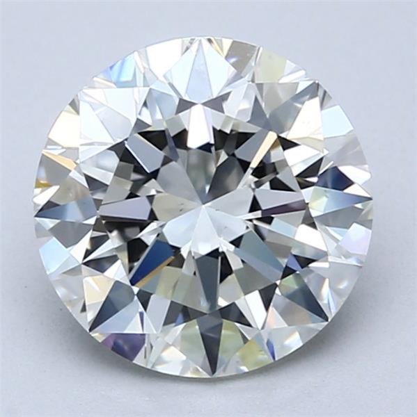 3.01ct J SI2 Rare Carat Ideal Cut Round Diamond