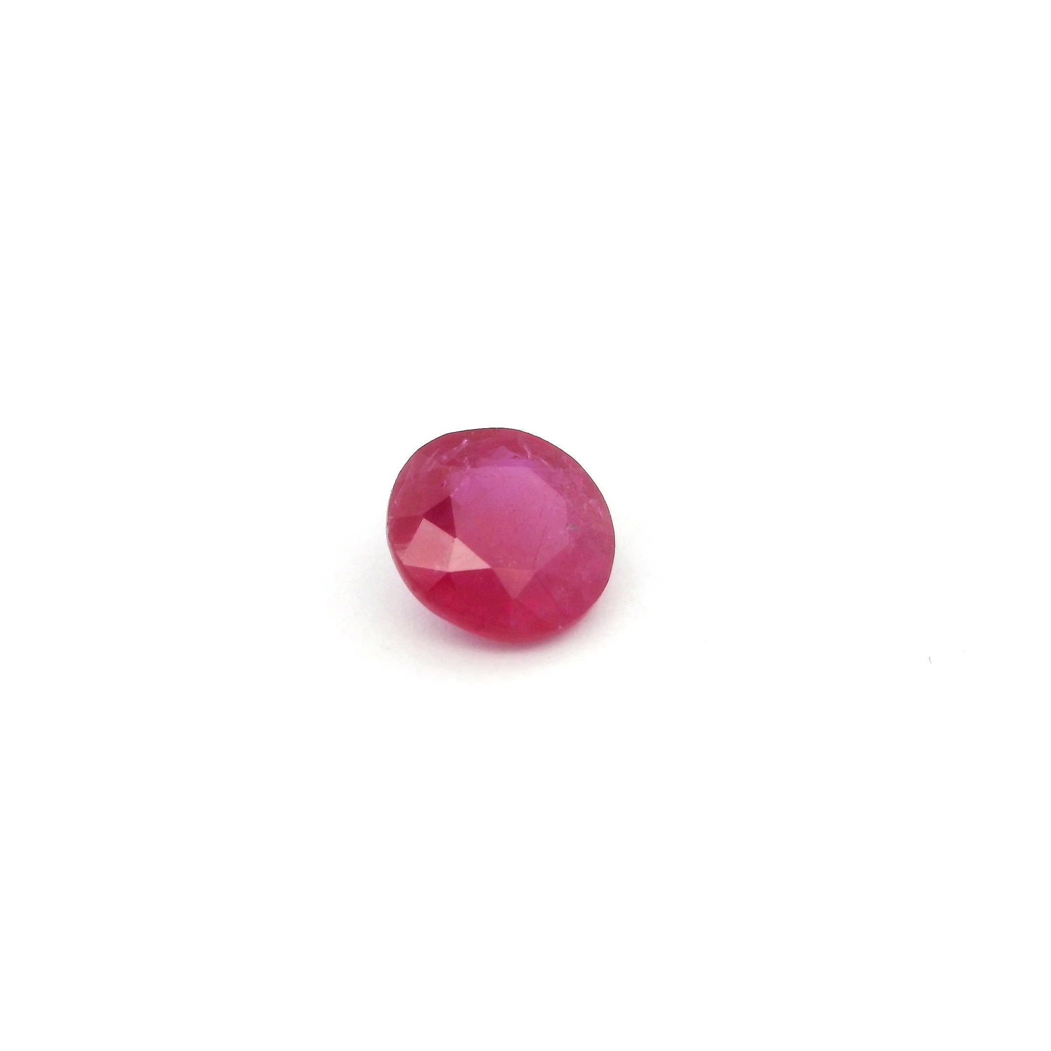 0.81 Carat Intense Red Round Ruby