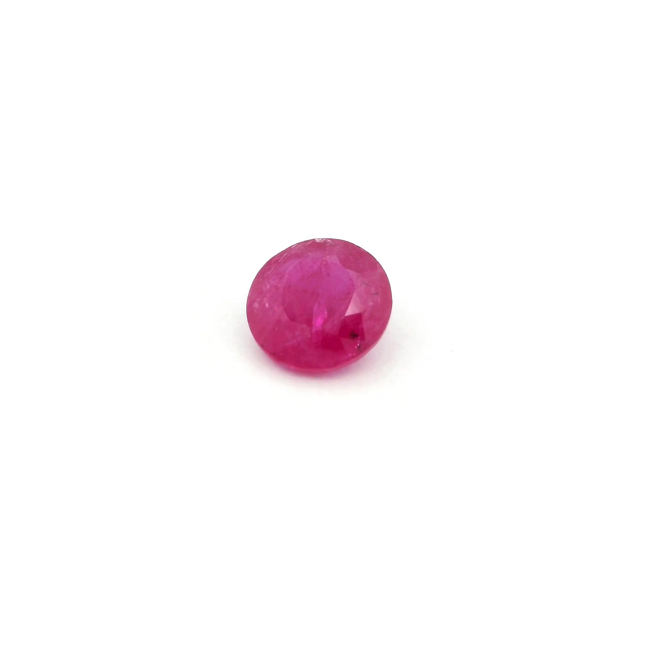 0.88 Carat Intense Red Round Ruby