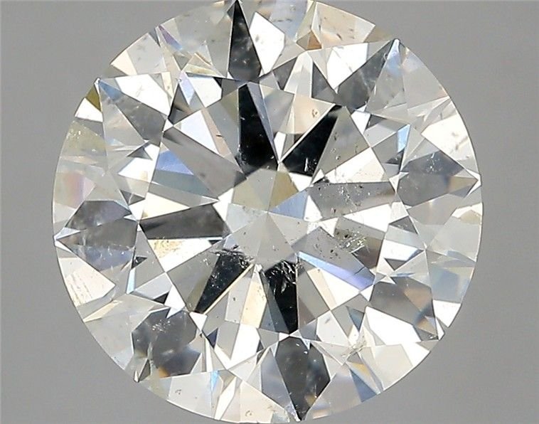 5.07ct I SI2 Rare Carat Ideal Cut Round Diamond