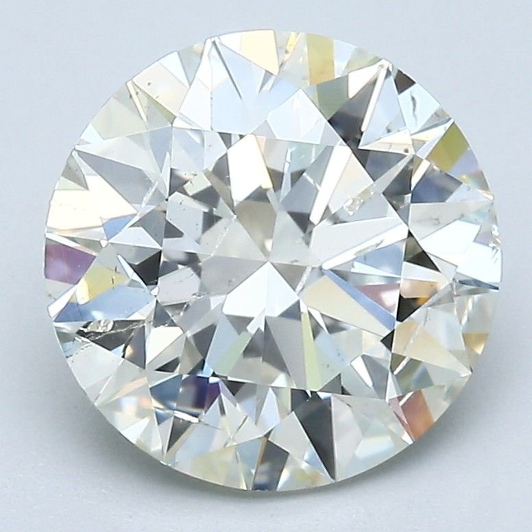 3.12ct K SI2 Rare Carat Ideal Cut Round Diamond